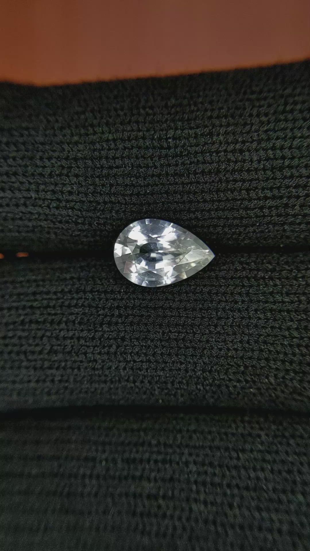 1.91 Ct. White Sapphire from Ceylon (Sri Lanka) Size Video