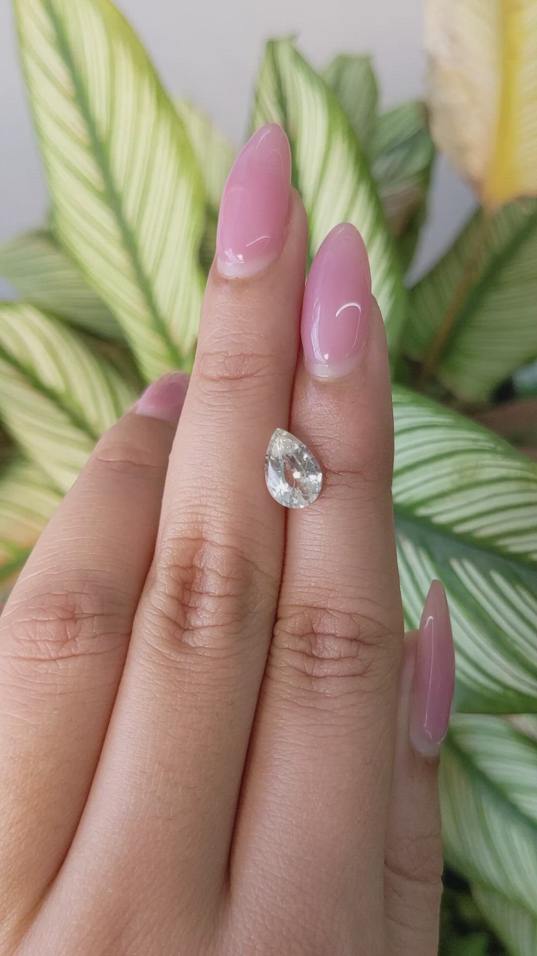 1.91 Ct. White Sapphire from Ceylon (Sri Lanka) Size Video