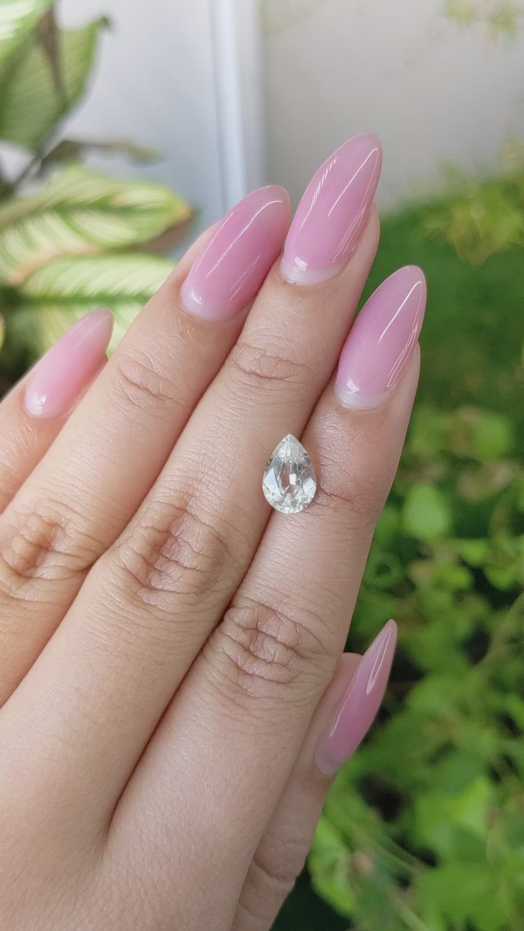 1.91 Ct. White Sapphire from Ceylon (Sri Lanka) Size Video