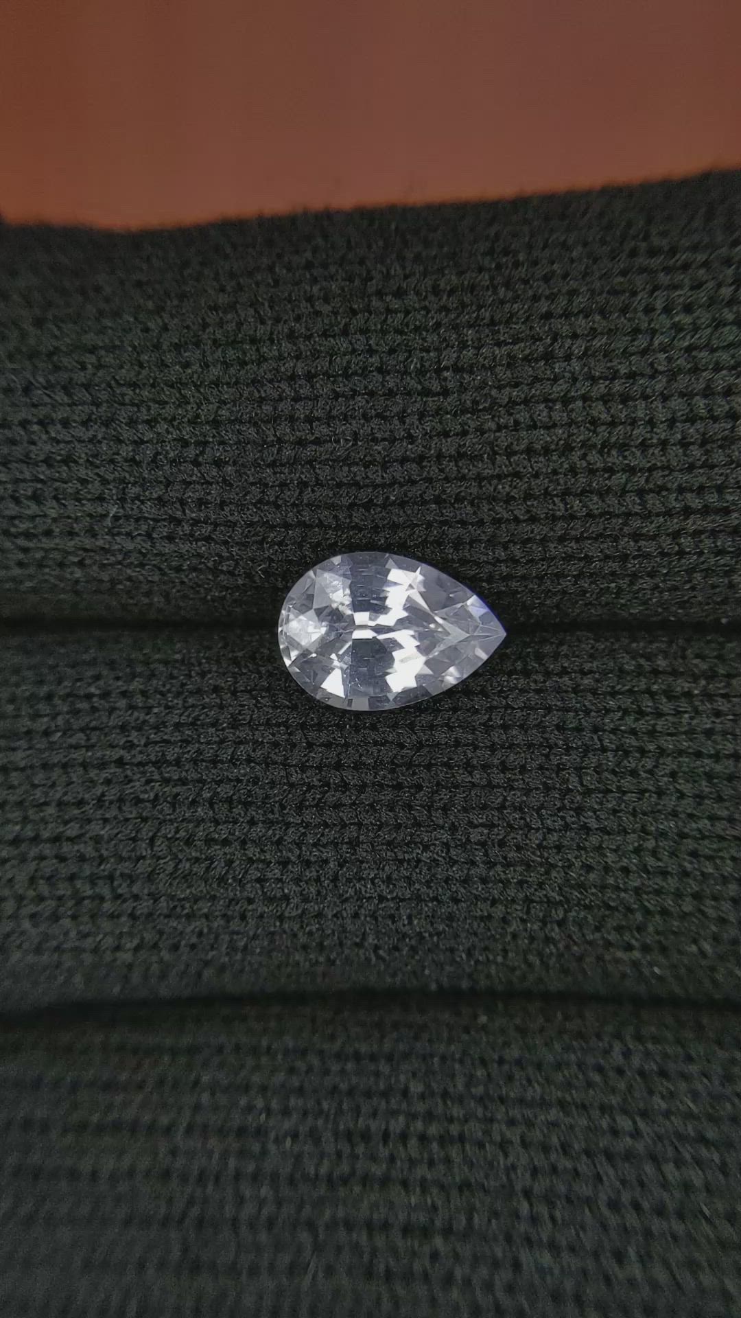 1.77 Ct. White Sapphire from Ceylon (Sri Lanka) Size Video
