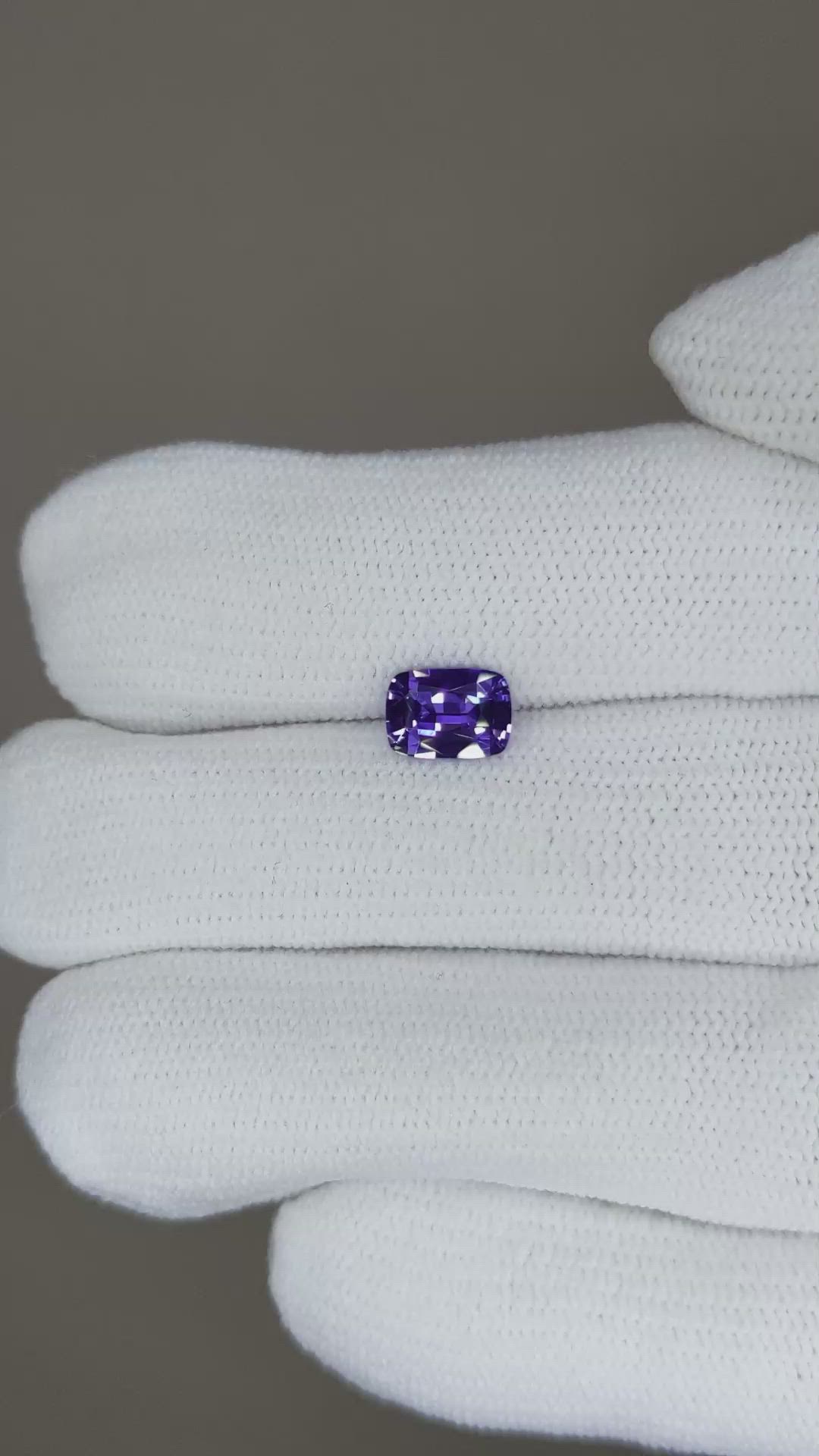 0.92 Ct. Violet Sapphire from Ceylon (Sri Lanka) Size Video