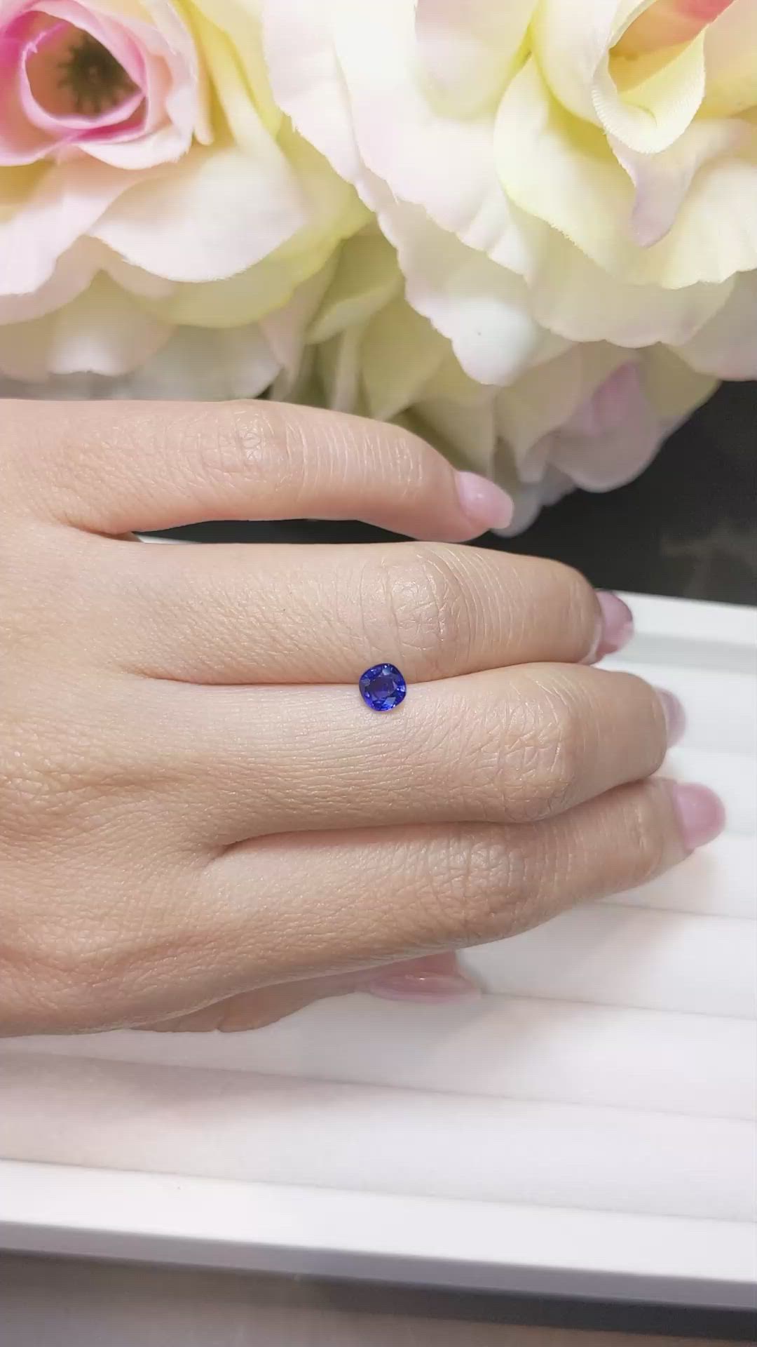 0.58 Ct. Blue Sapphire from Ceylon (Sri Lanka) Size Video