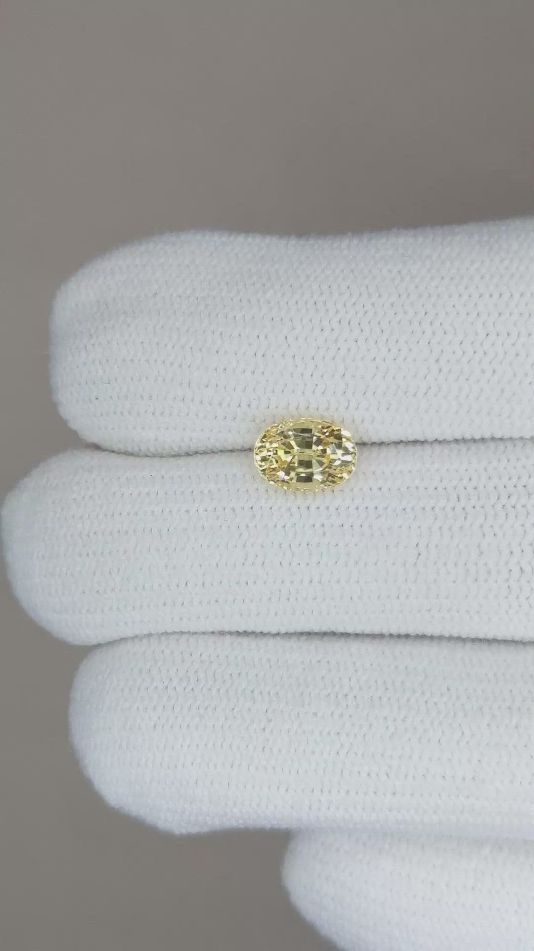 1.26 Ct. Yellow Sapphire from Ceylon (Sri Lanka) Size Video