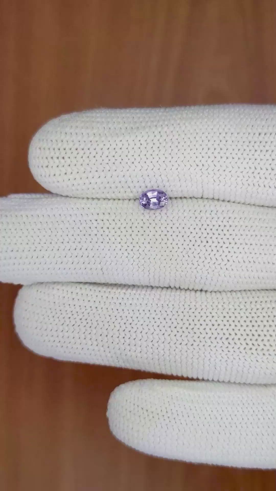 0.42 Ct. Purple Sapphire from Ceylon (Sri Lanka) Size Video