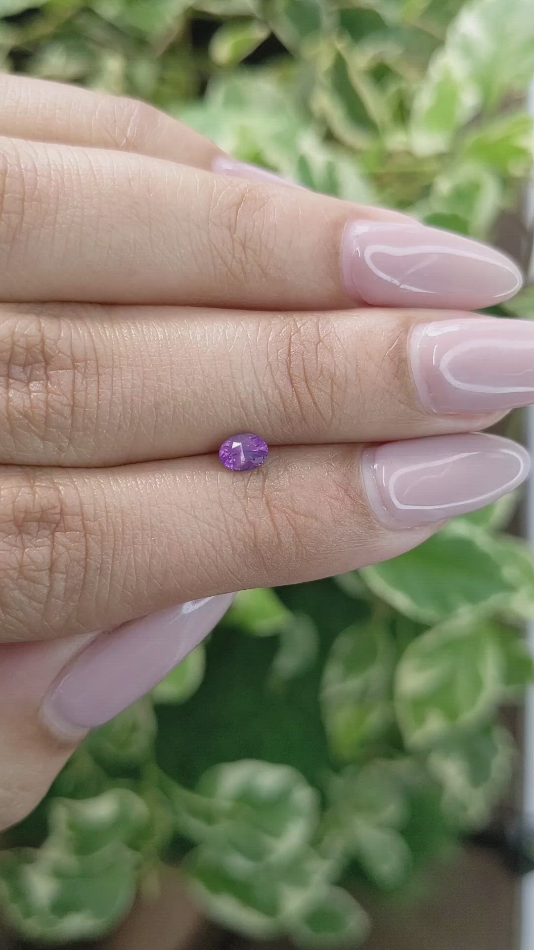 0.39 Ct. Purple Sapphire from Ceylon (Sri Lanka) Size Video