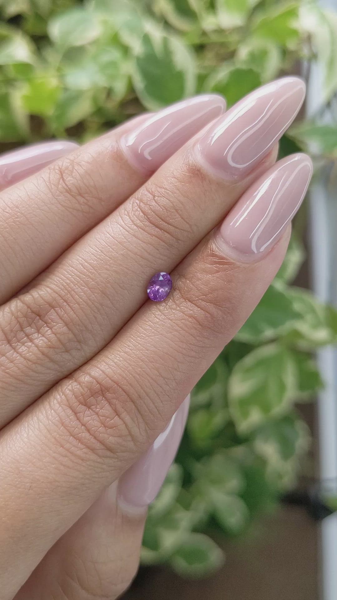 0.39 Ct. Purple Sapphire from Ceylon (Sri Lanka) Size Video