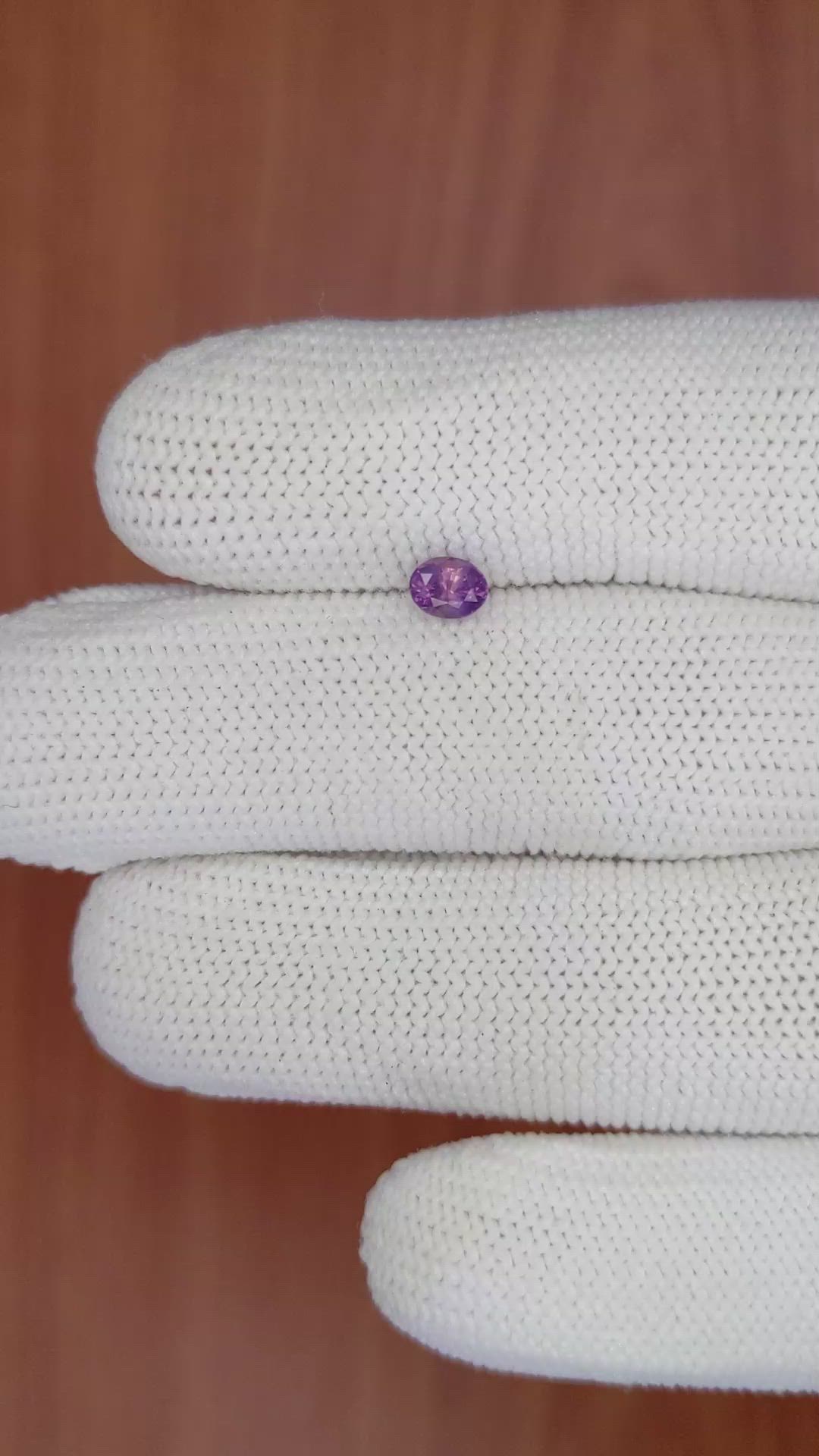 0.39 Ct. Purple Sapphire from Ceylon (Sri Lanka) Size Video