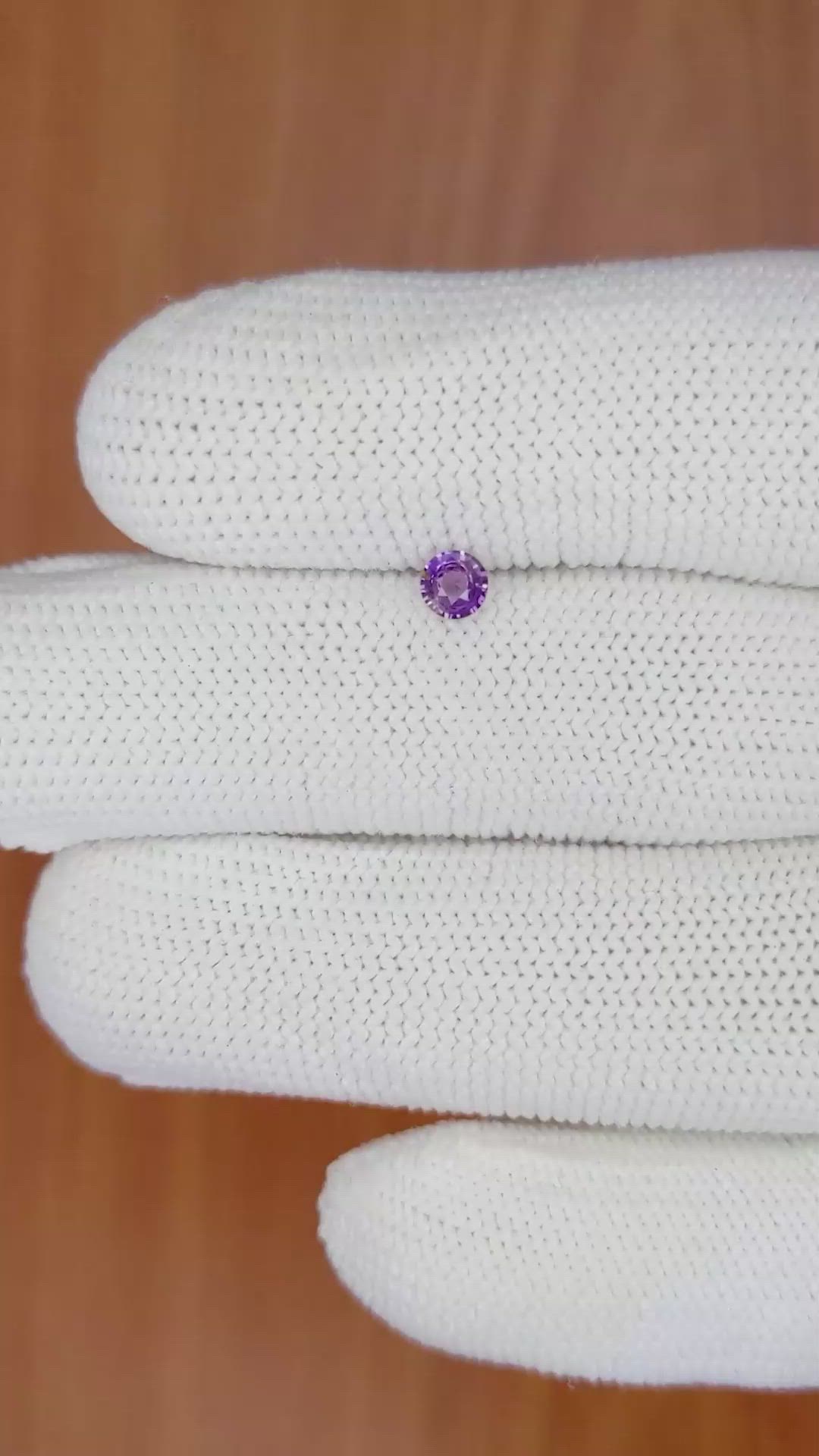 0.22 Ct. Purple Sapphire from Ceylon (Sri Lanka) Size Video