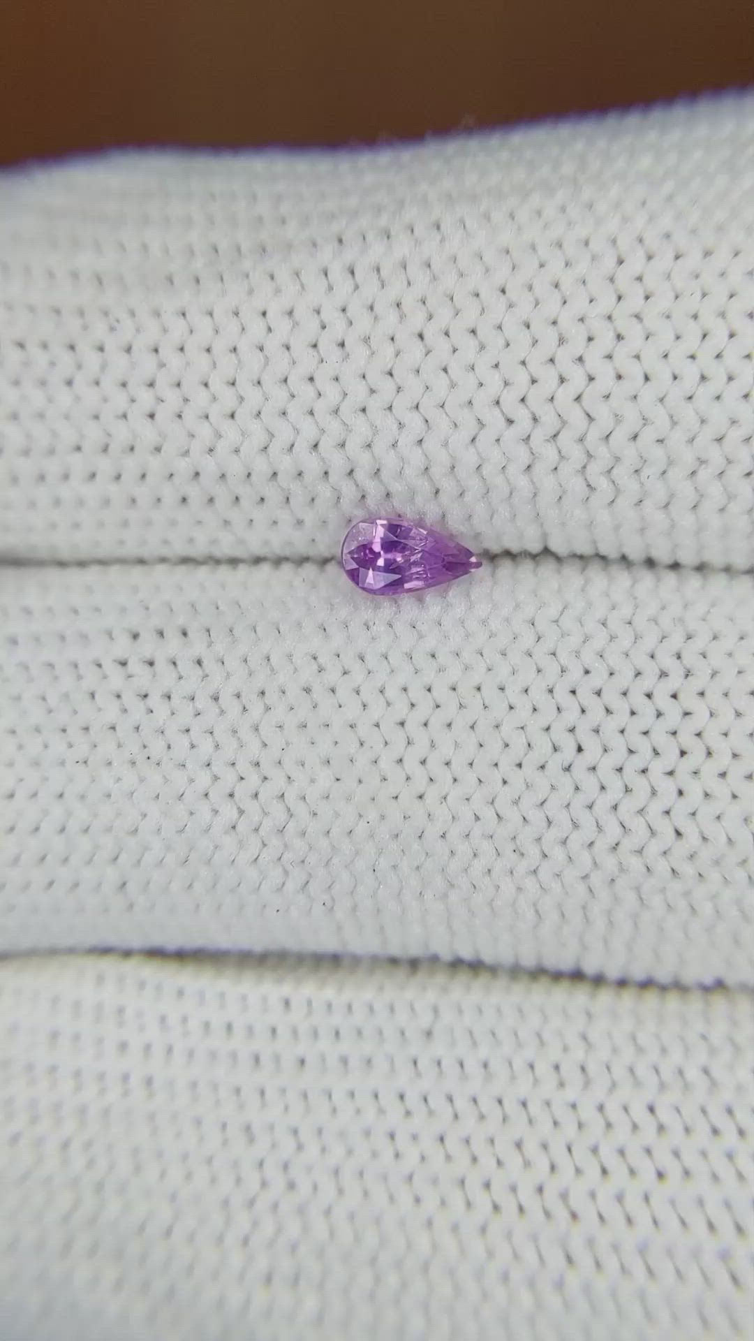 0.33 Ct. Pinkish Purple Sapphire from Ceylon (Sri Lanka) Size Video