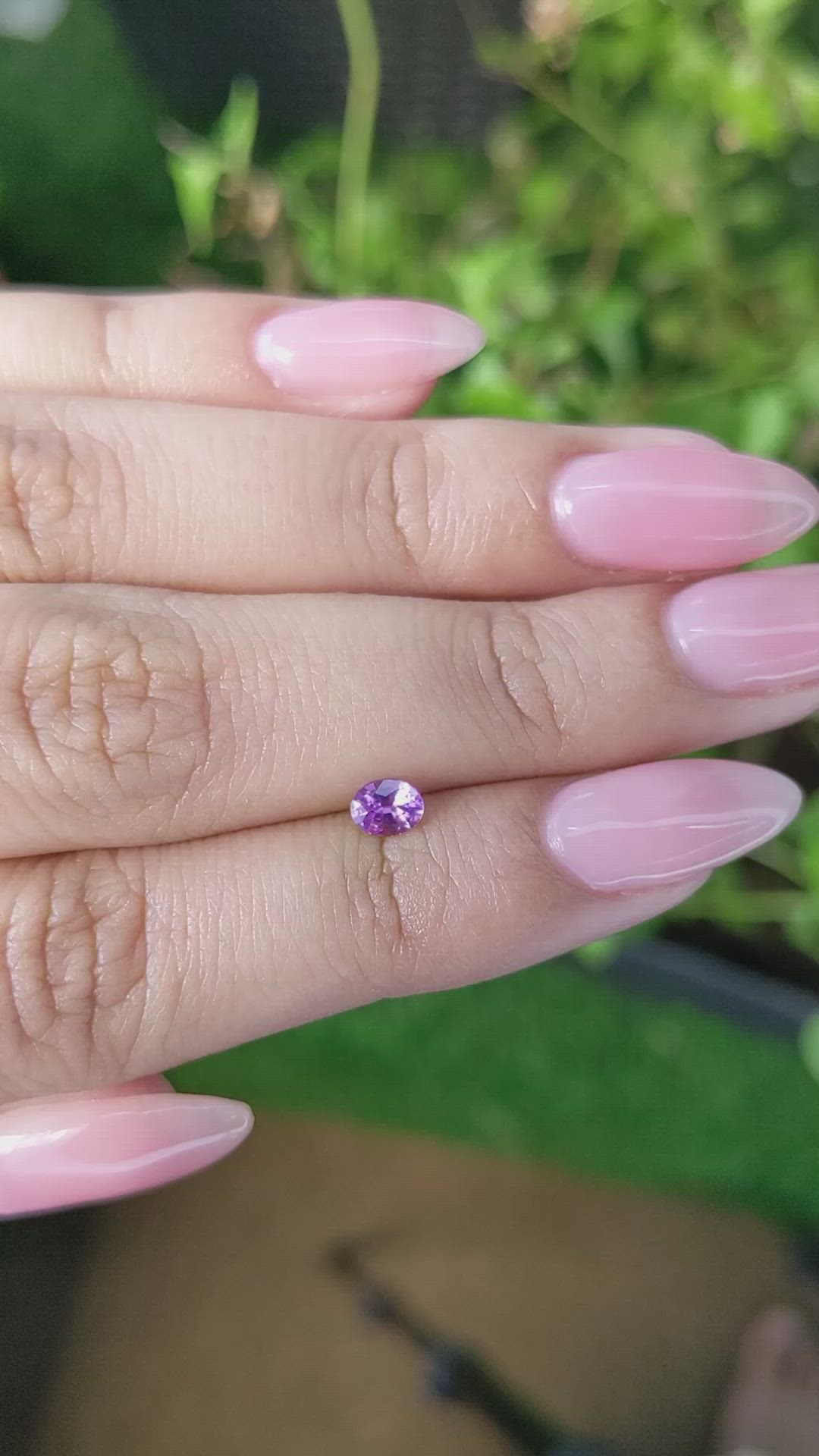 0.34 Ct. Pinkish Purple Sapphire from Ceylon (Sri Lanka) Size Video