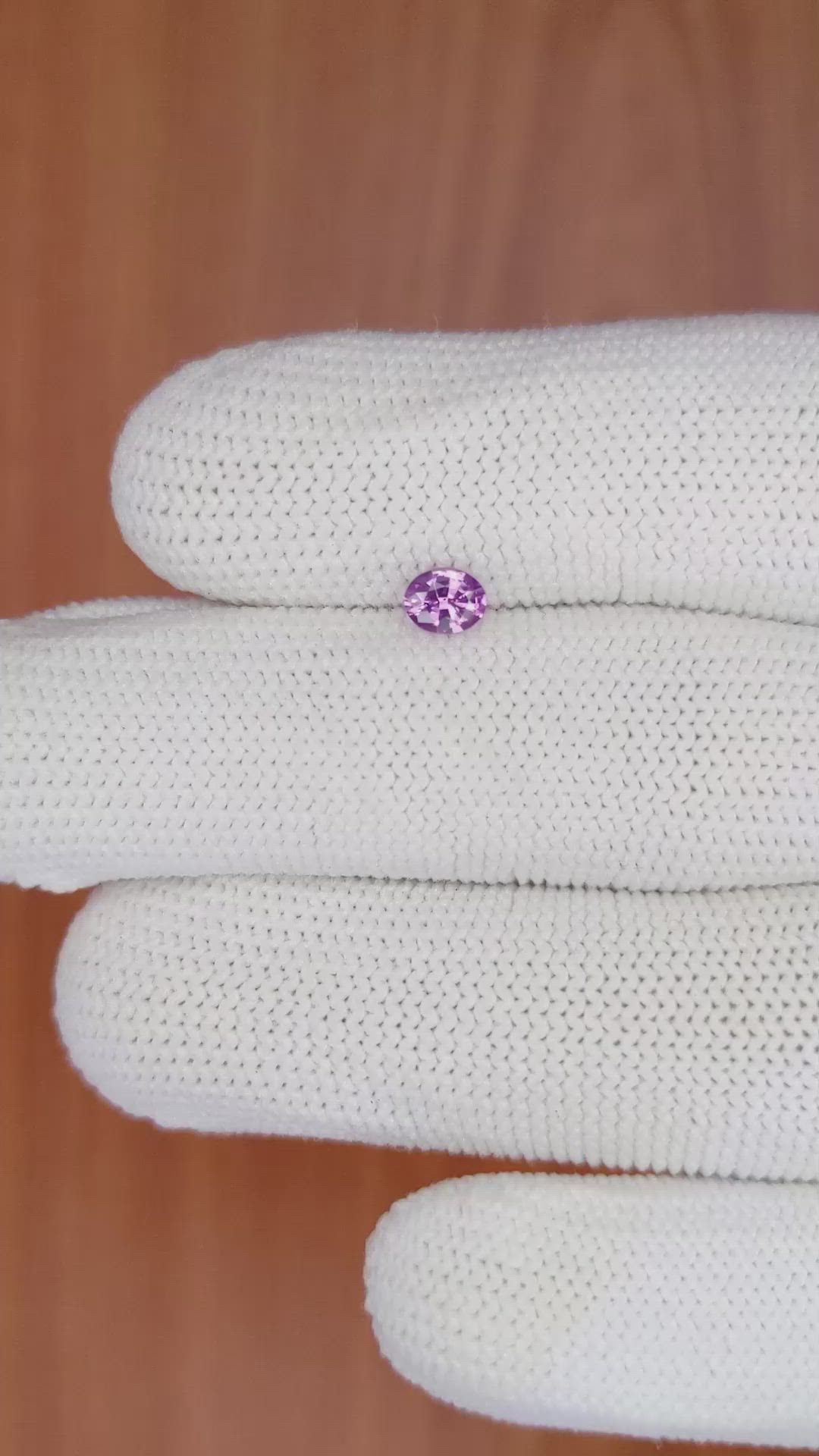 0.34 Ct. Pinkish Purple Sapphire from Ceylon (Sri Lanka) Size Video