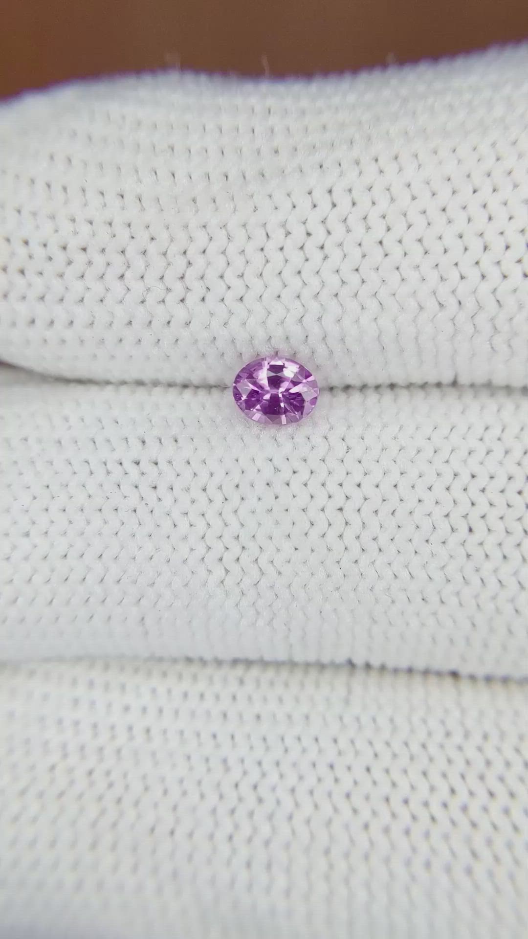 0.34 Ct. Pinkish Purple Sapphire from Ceylon (Sri Lanka) Size Video
