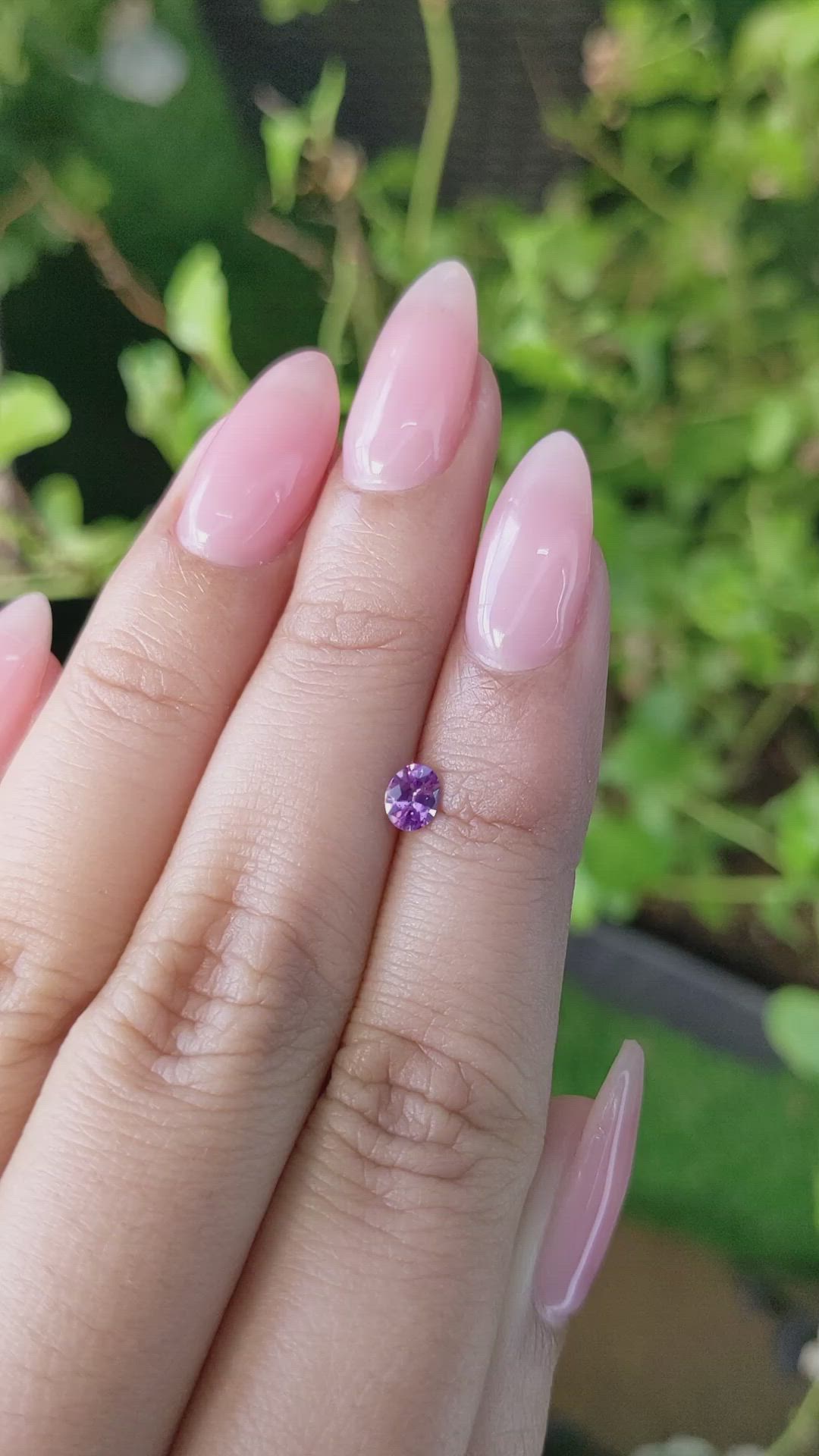 0.34 Ct. Pinkish Purple Sapphire from Ceylon (Sri Lanka) Size Video