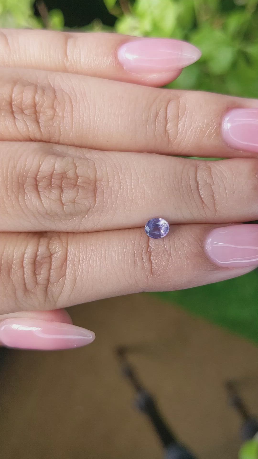 0.34 Ct. Bluish Purple Sapphire from Ceylon (Sri Lanka) Size Video