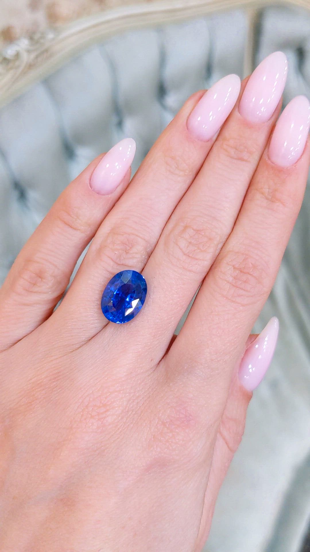 7.42 Ct. Blue Sapphire from Ceylon (Sri Lanka) Size Video