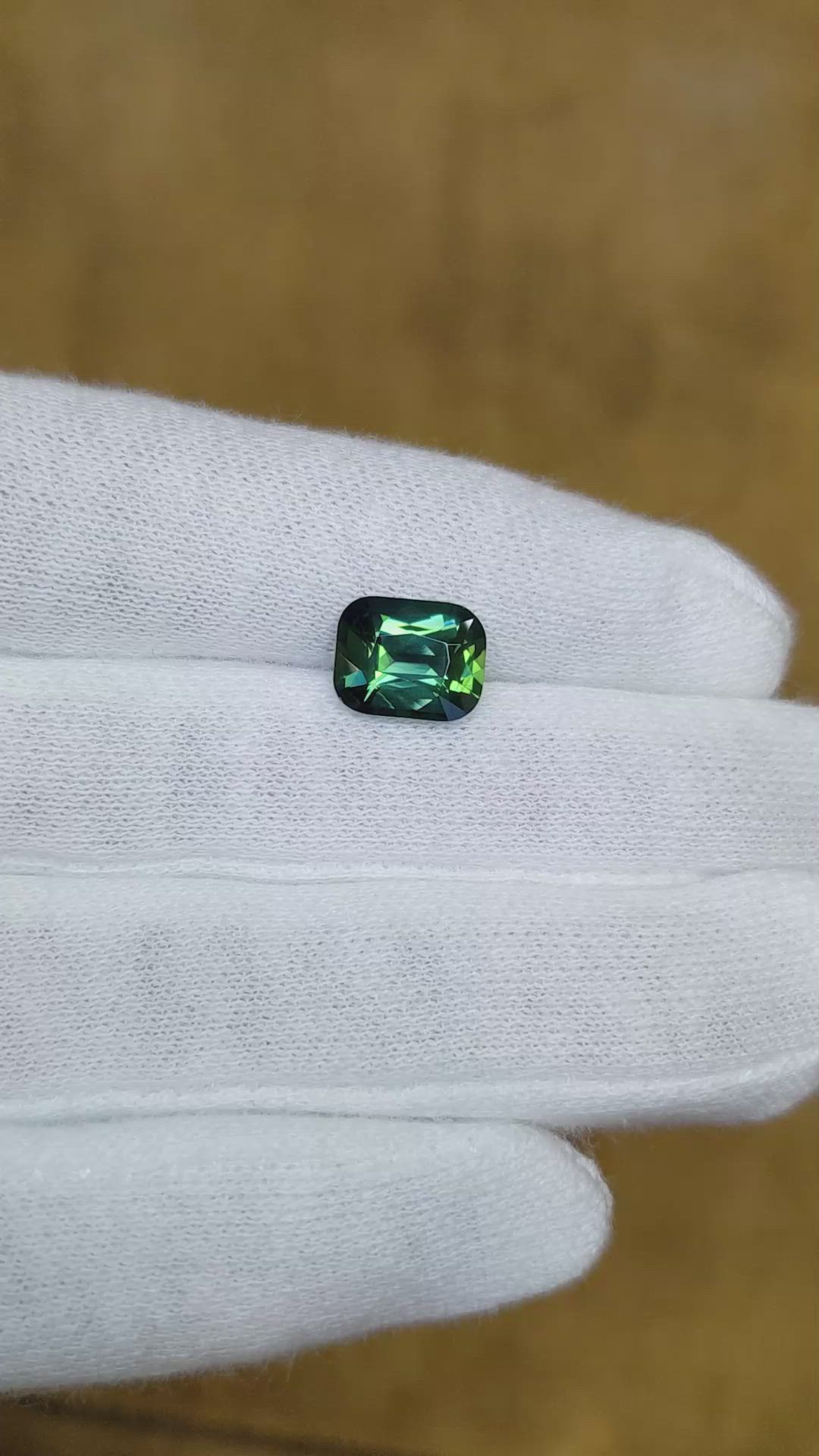 3.64 Ct. Bluish Green Sapphire from Madagascar Size Video