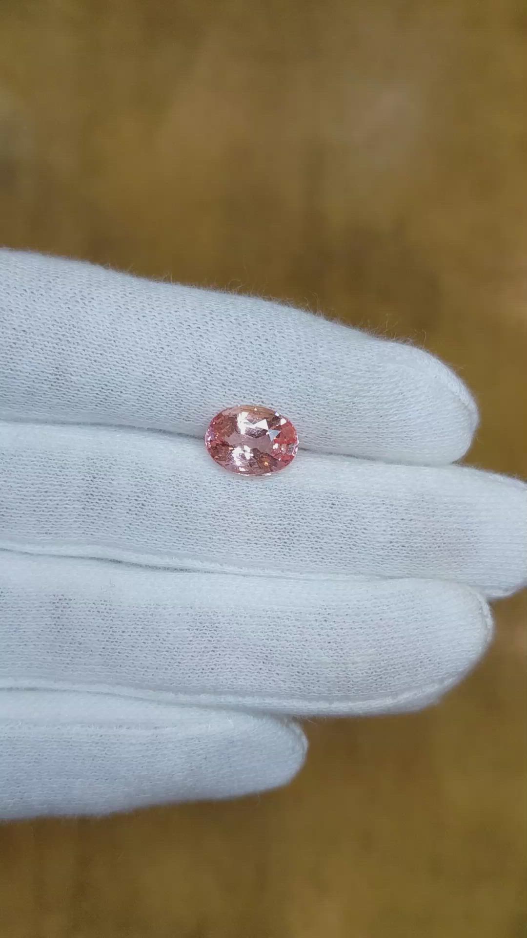 3.34 Ct. Padparadscha Sapphire from Ceylon (Sri Lanka) Size Video