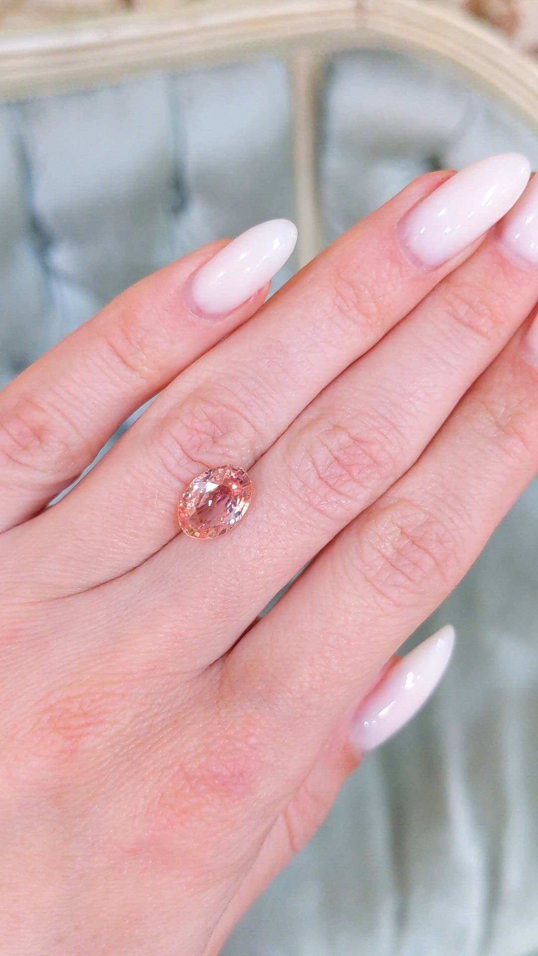 3.51 Ct. Padparadscha Sapphire from Ceylon (Sri Lanka) Size Video
