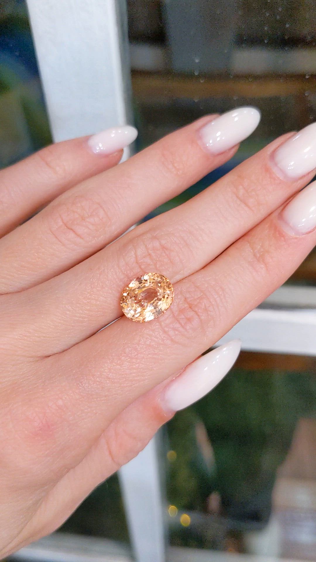 6.20 Ct. Peach Sapphire from Ceylon (Sri Lanka) Size Video