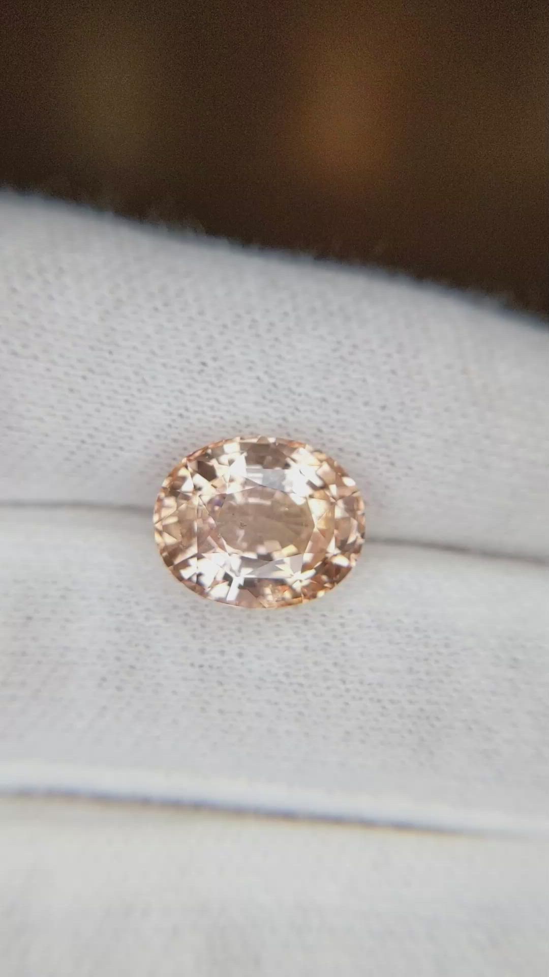 6.20 Ct. Peach Sapphire from Ceylon (Sri Lanka) Size Video