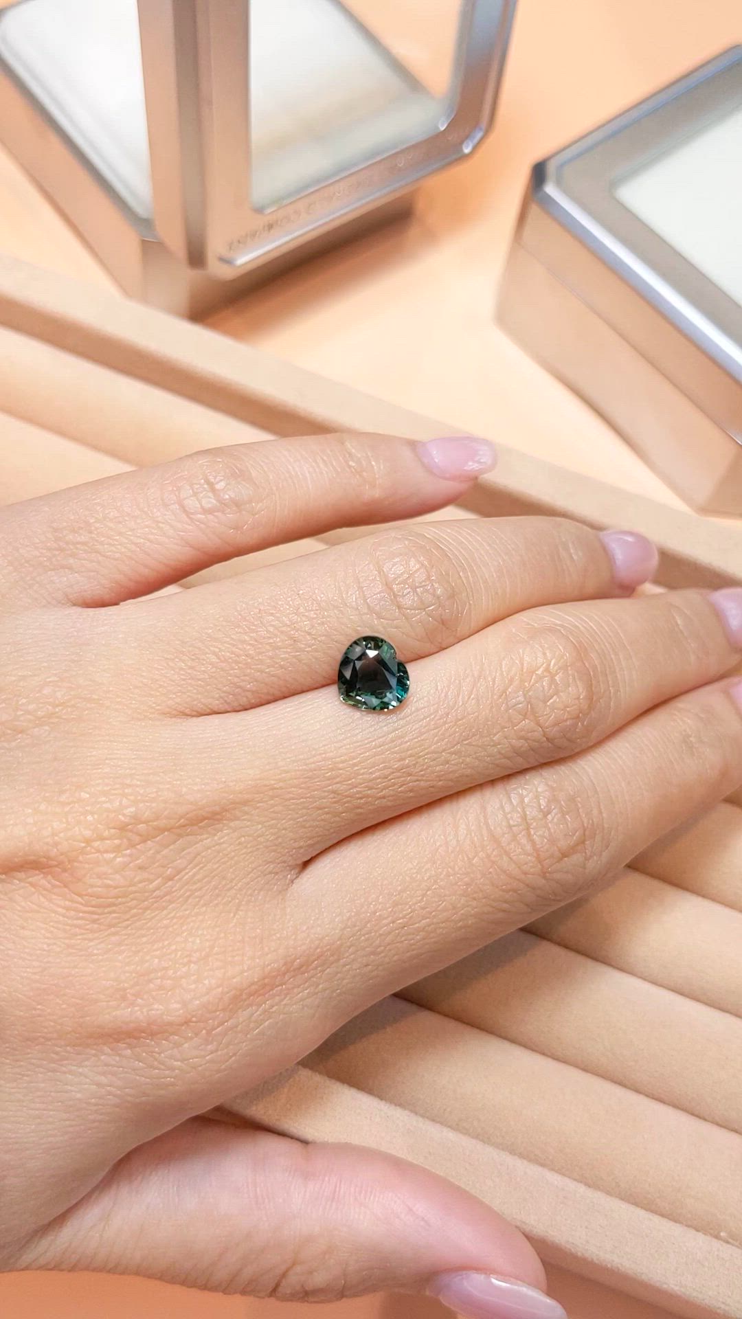 2.16 Ct. Bluish Green Sapphire from Ceylon (Sri Lanka) Size Video
