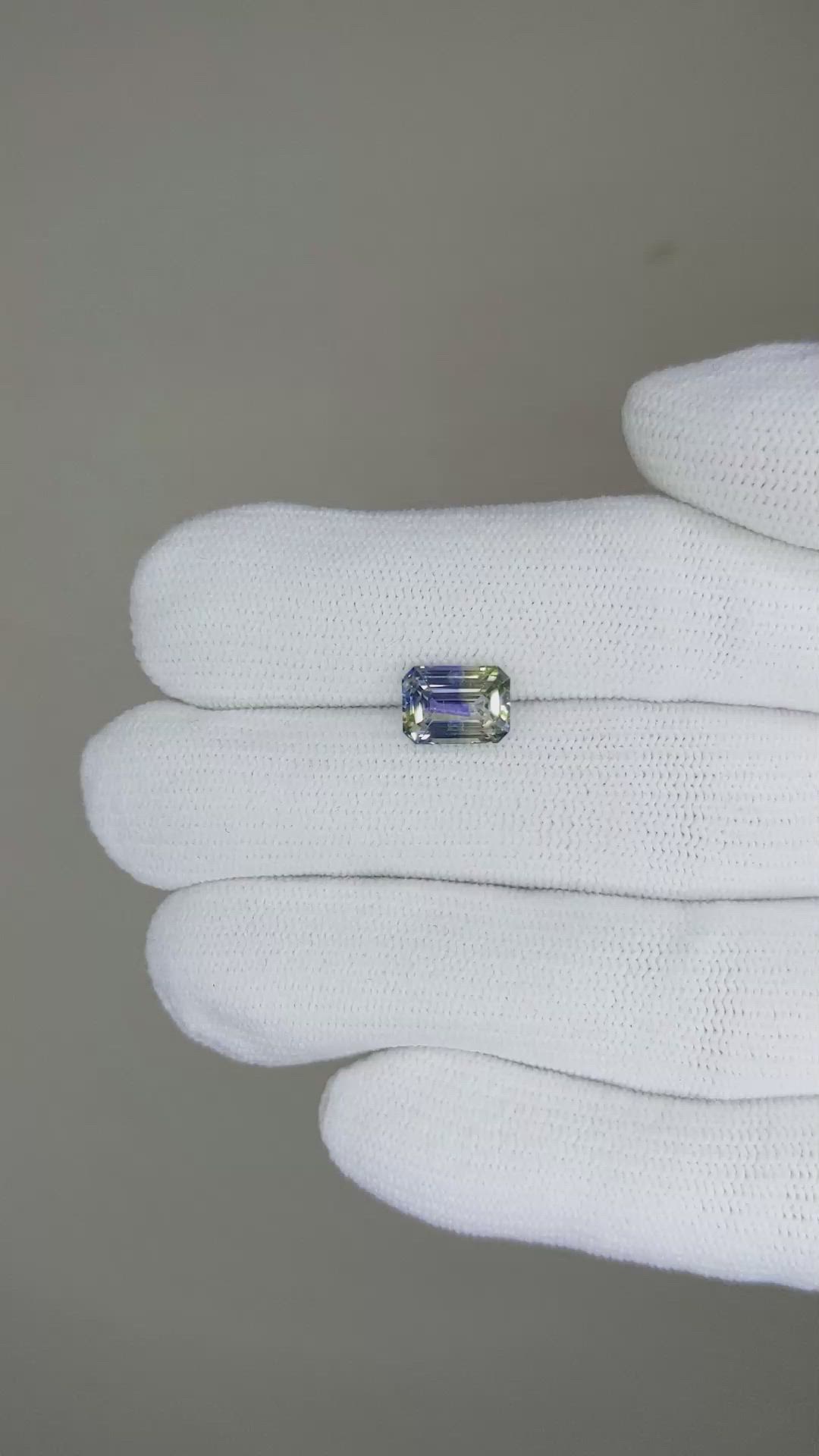 2.17 Ct. Bi Color Sapphire from Ceylon (Sri Lanka) Size Video