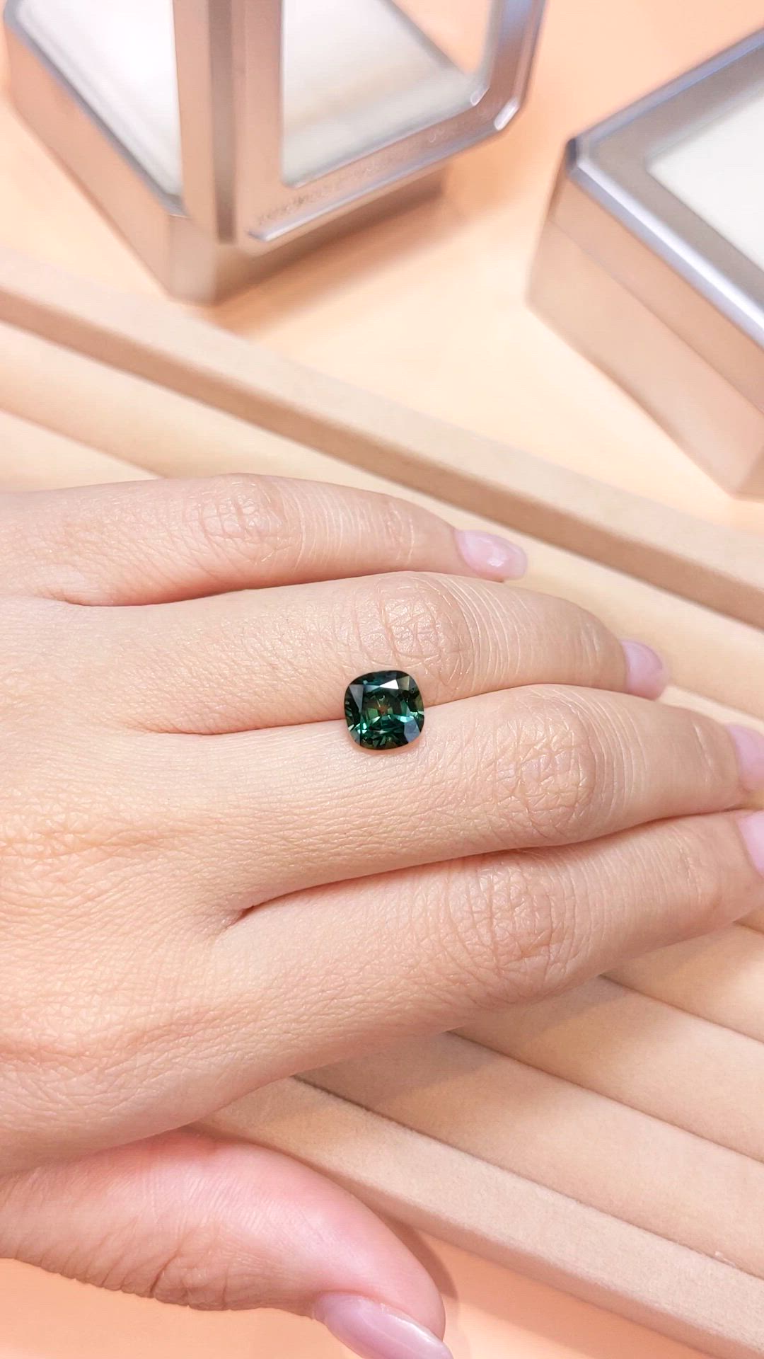 2.47 Ct. Bluish Green Sapphire from Ceylon (Sri Lanka) Size Video
