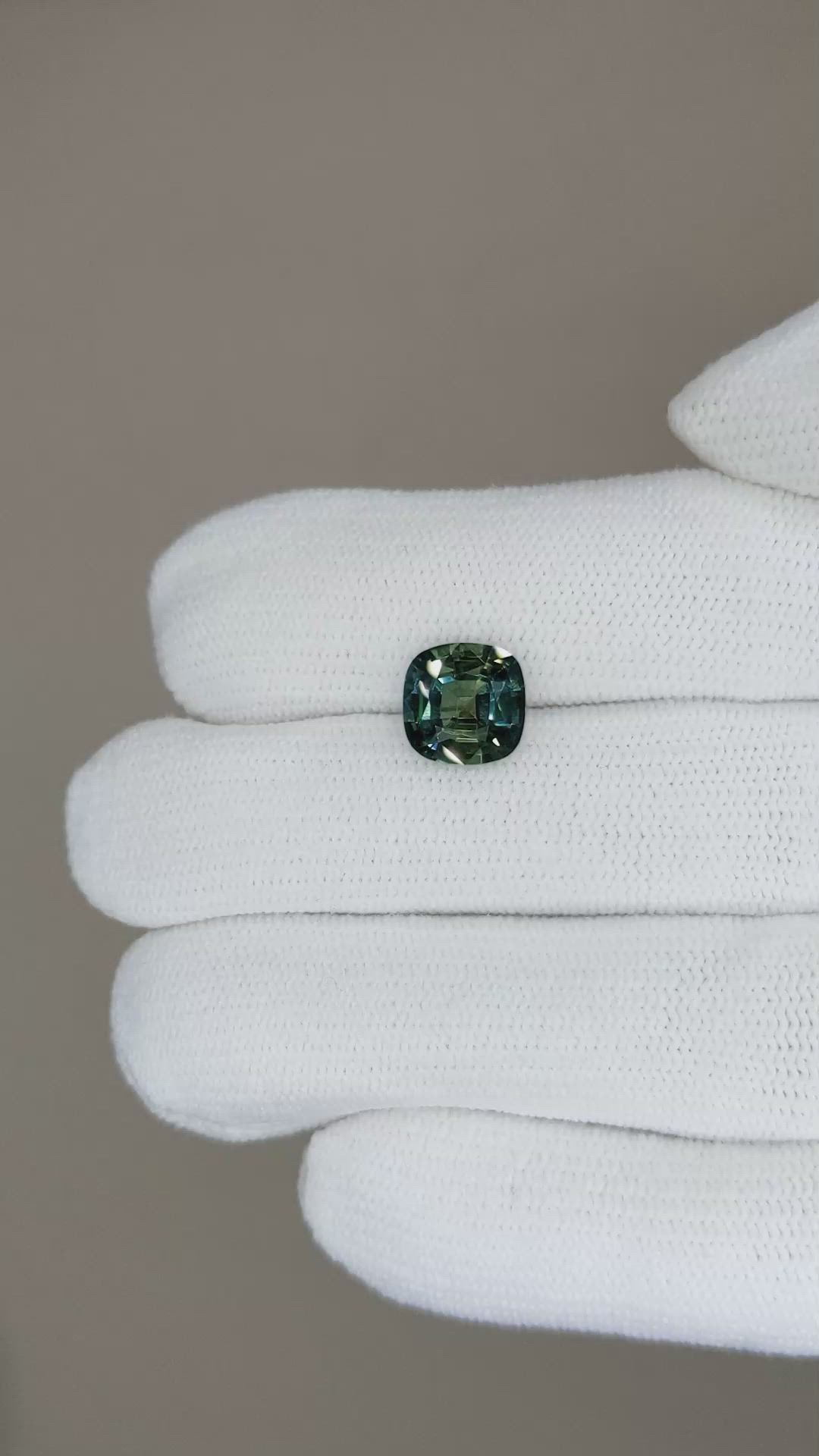 2.43 Ct. Greenish Blue Sapphire from Ceylon (Sri Lanka) Size Video