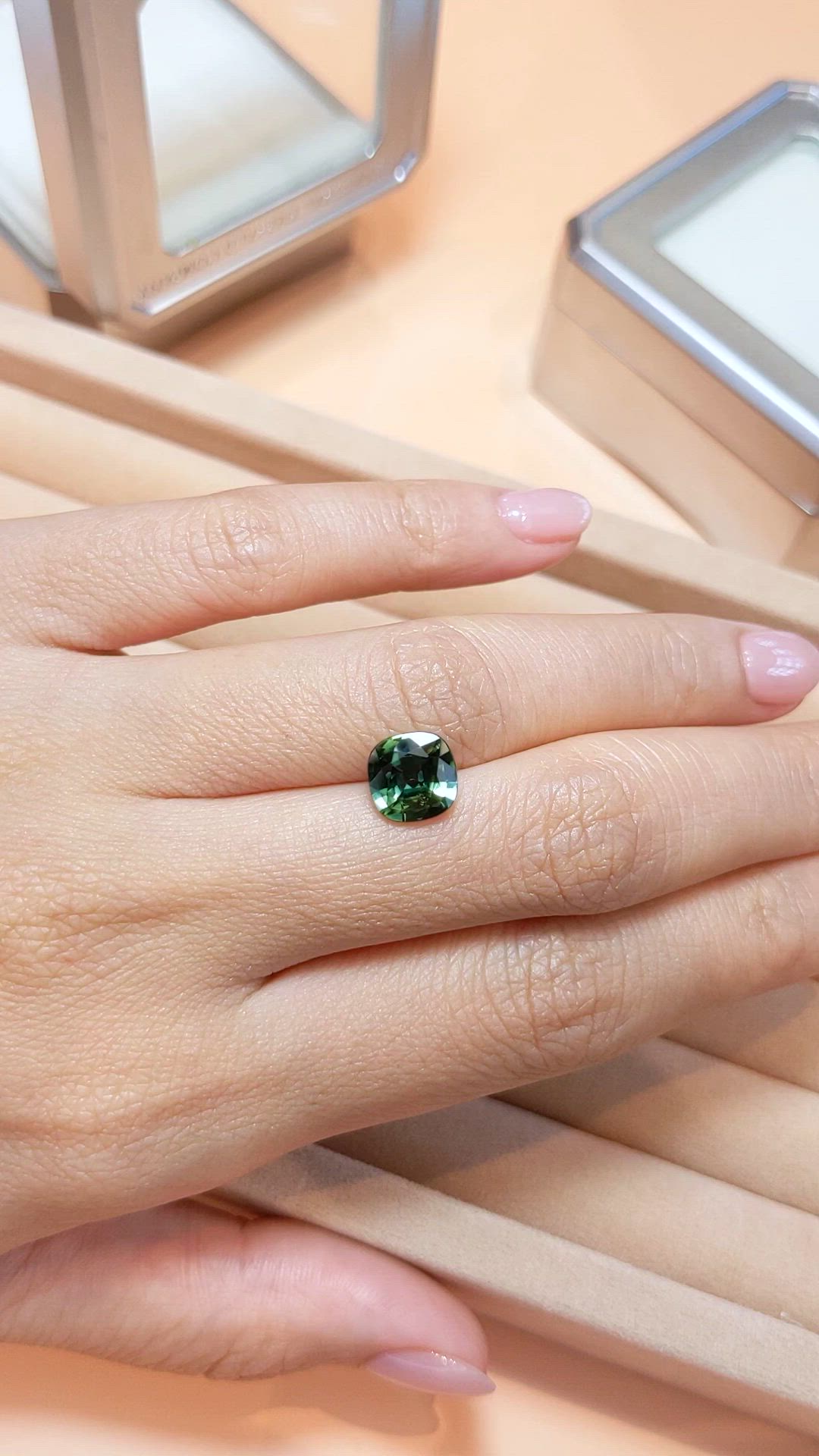 2.33 Ct. Bluish Green Sapphire from Ceylon (Sri Lanka) Size Video