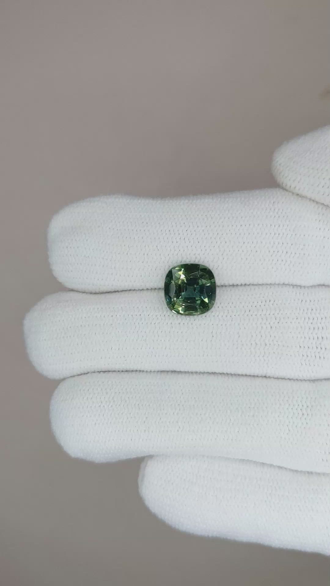 2.33 Ct. Bluish Green Sapphire from Ceylon (Sri Lanka) Size Video