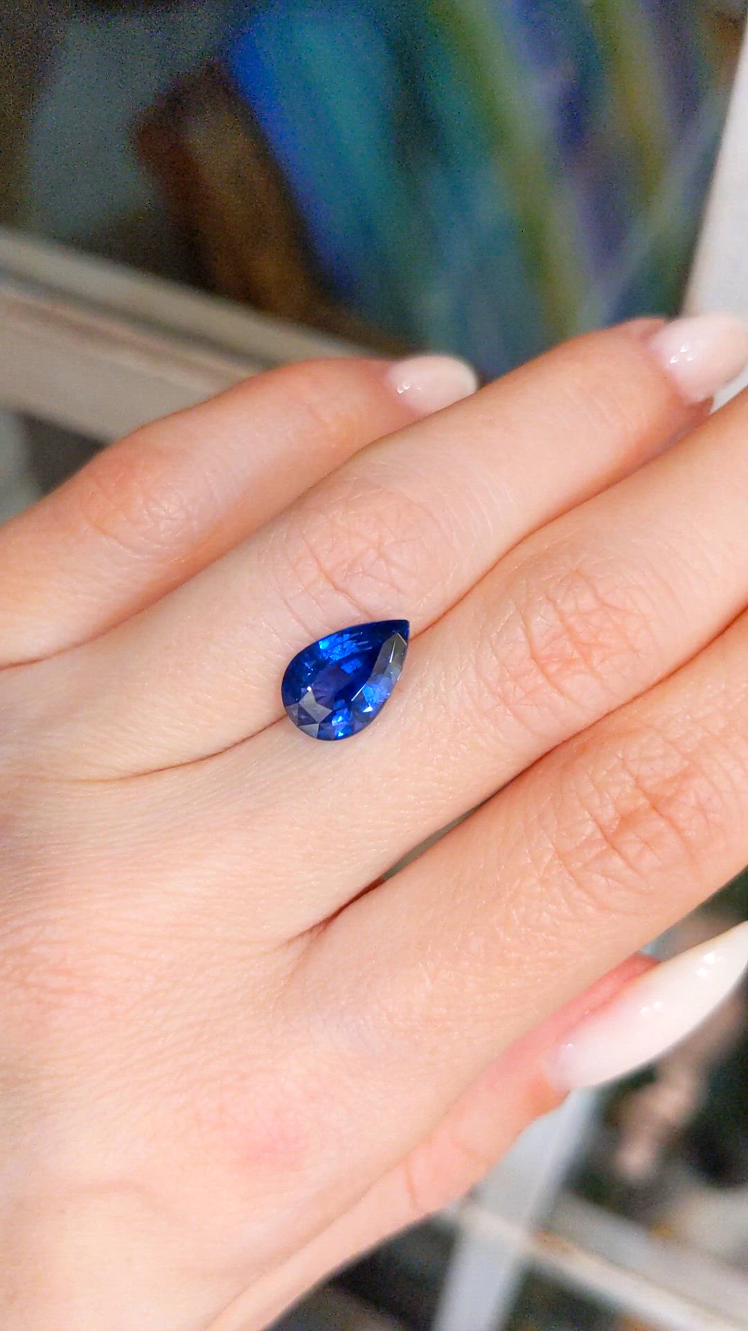 3.52 Ct. Blue Sapphire from Ceylon (Sri Lanka) Size Video