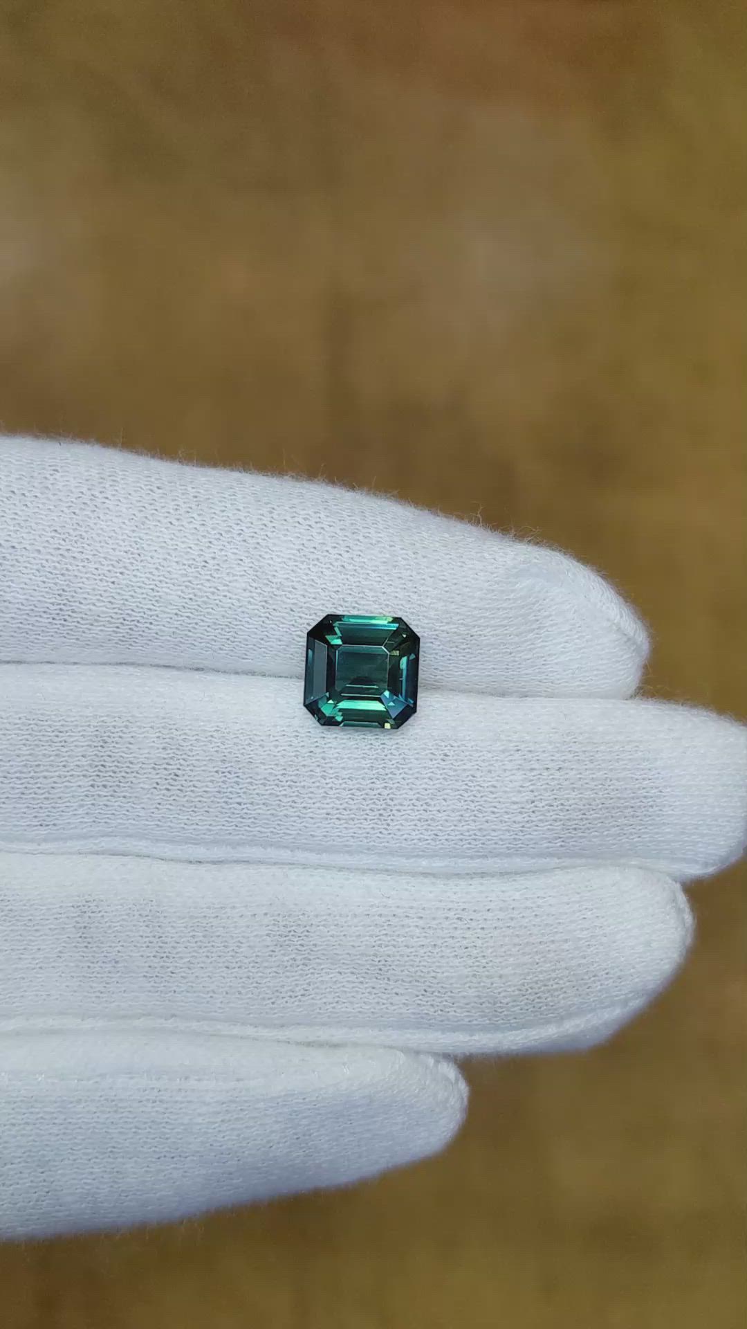 4.10 Ct. Bluish Green Sapphire from Madagascar Size Video