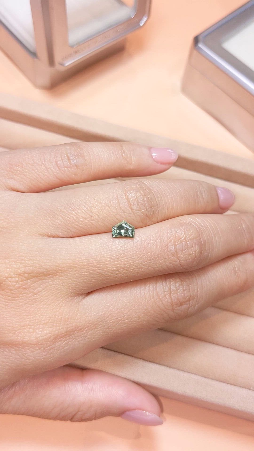 1.03 Ct. Green Sapphire from Montana Size Video