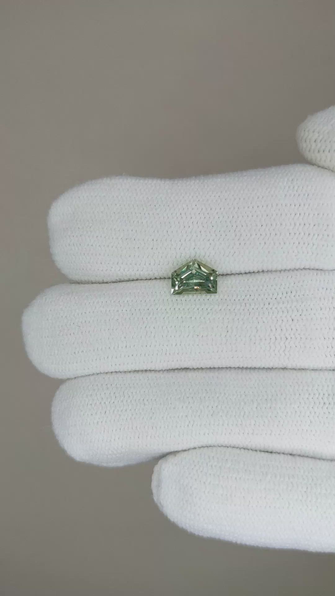 1.03 Ct. Green Sapphire from Montana Size Video