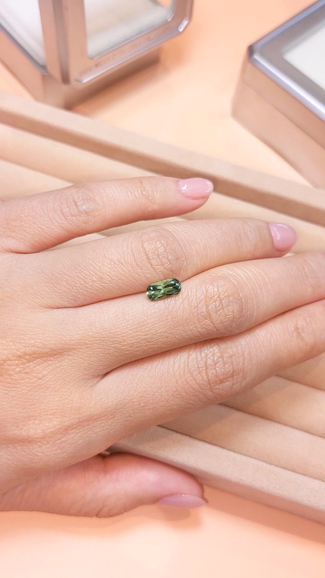 1.10 Ct. Green Sapphire from Montana Size Video