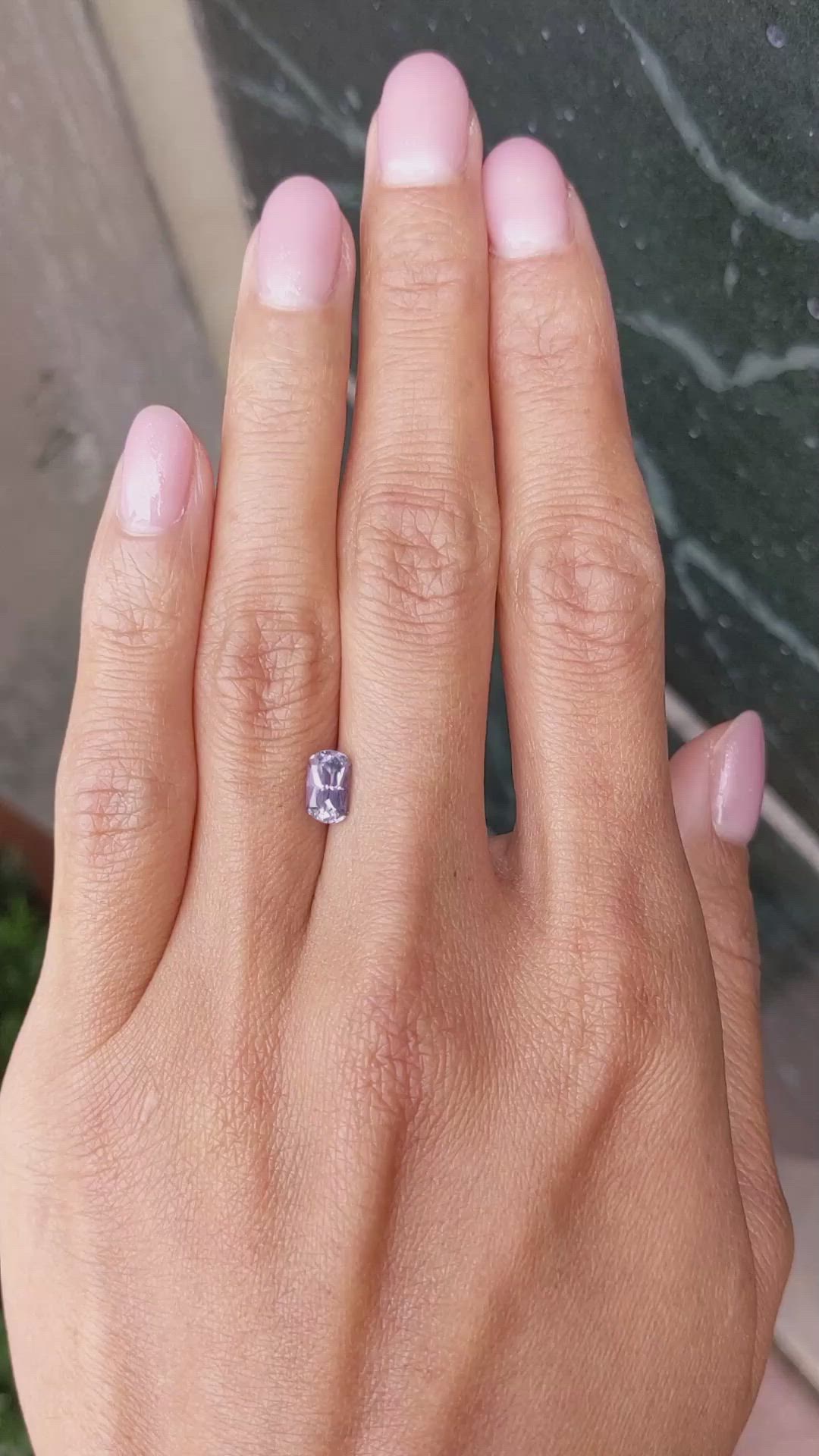 1.11 Ct. Purple Sapphire from Montana Size Video