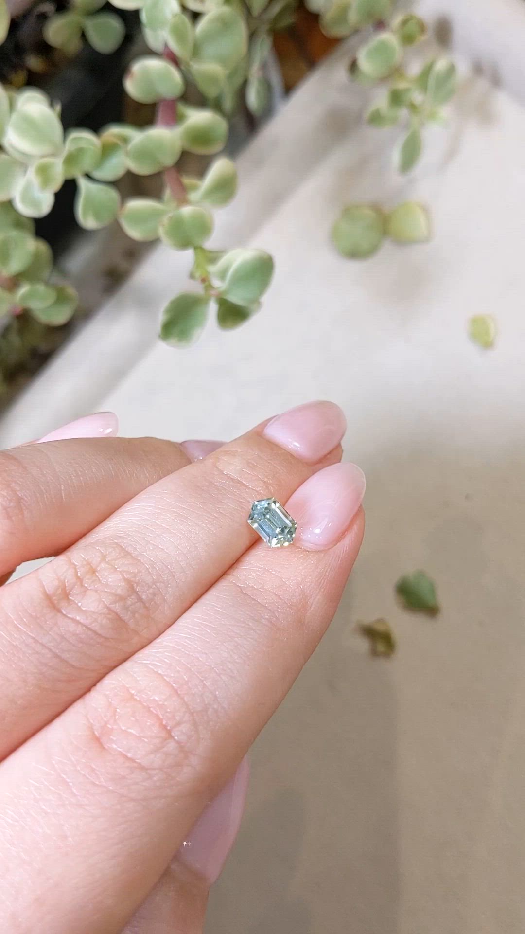 1.23 Ct. Green Sapphire from Montana Size Video