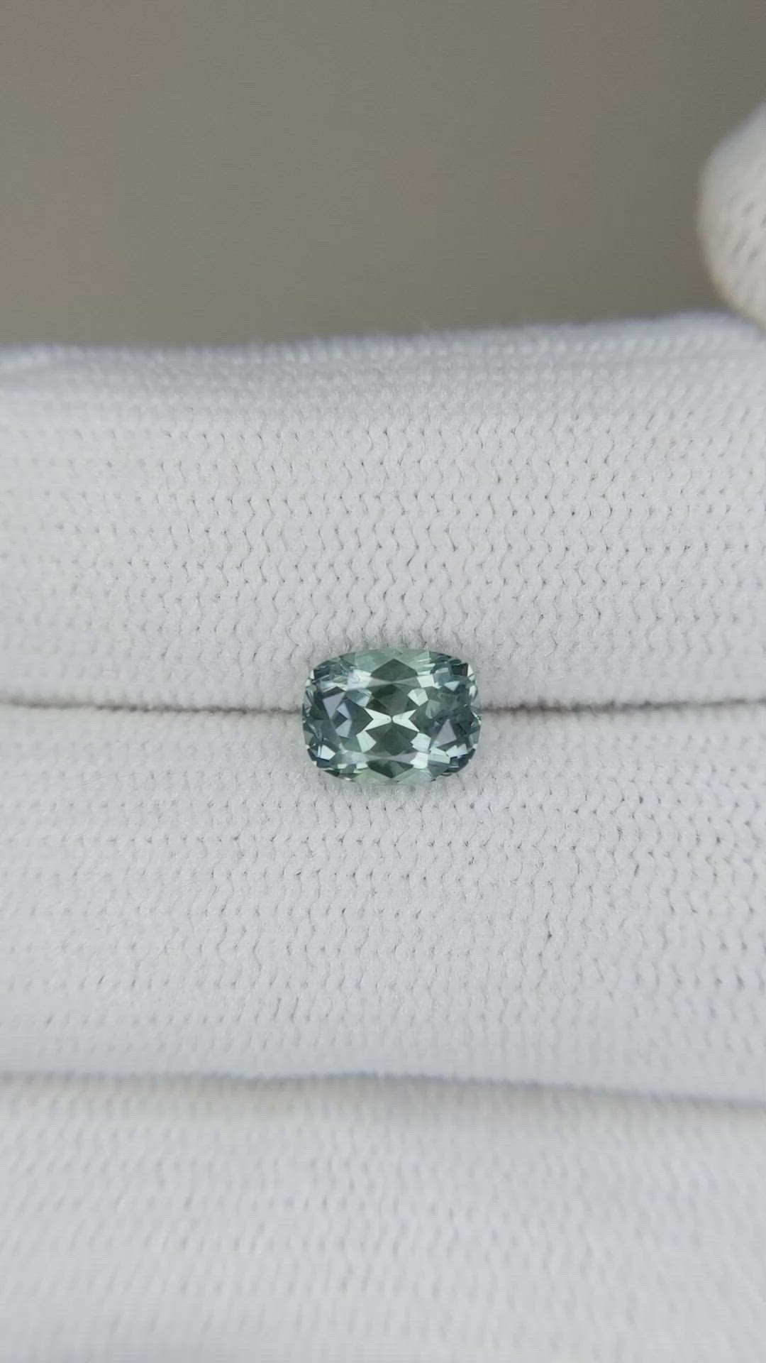 1.23 Ct. Bluish Green Sapphire from Montana Size Video