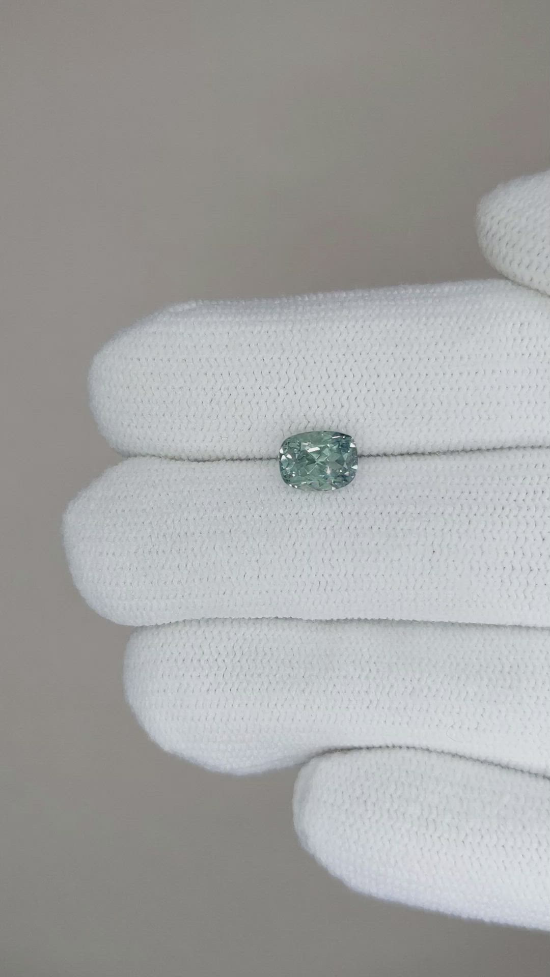 1.23 Ct. Bluish Green Sapphire from Montana Size Video