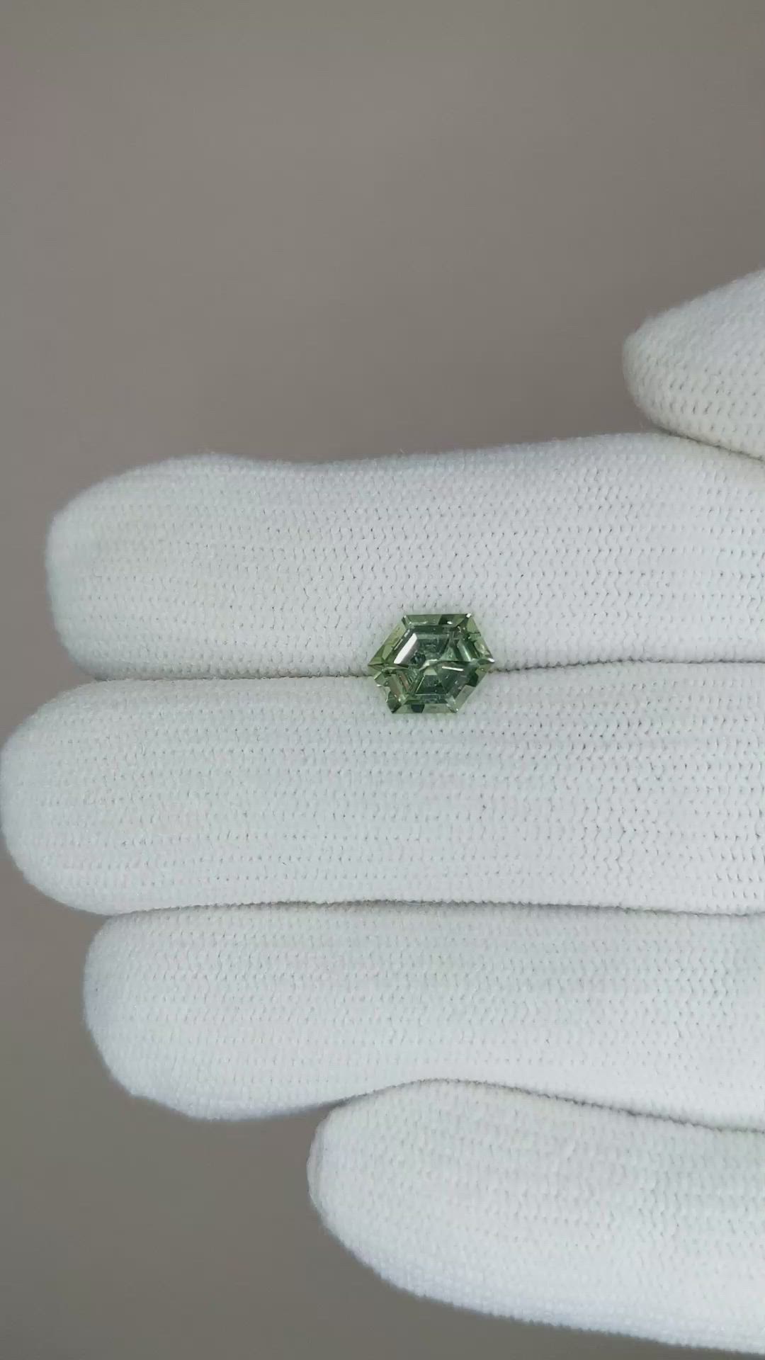 1.32 Ct. Green Sapphire from Montana Size Video