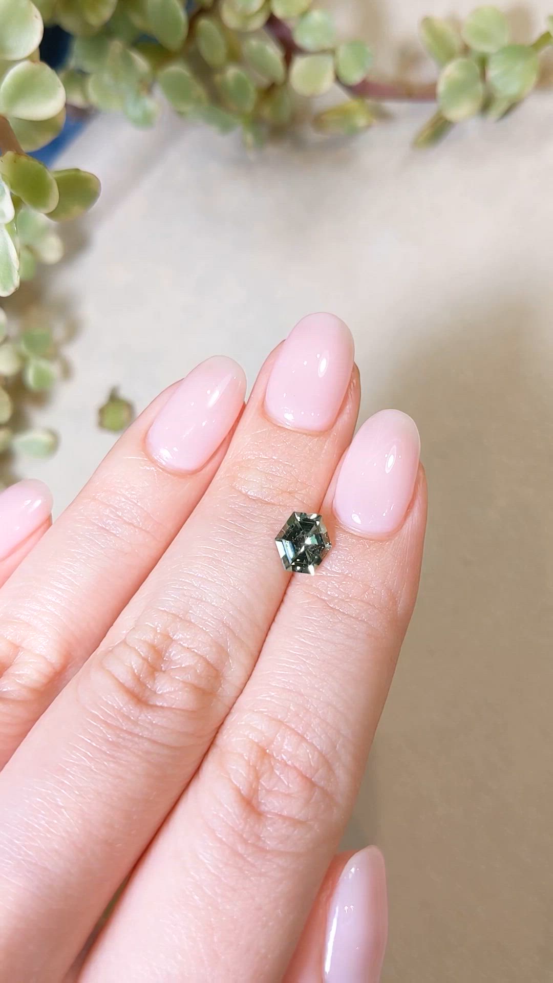 1.32 Ct. Green Sapphire from Montana Size Video