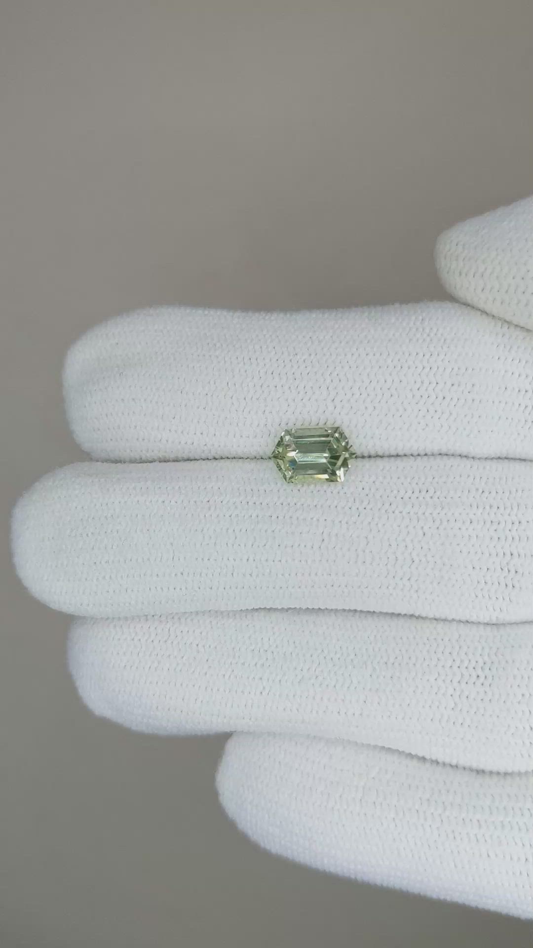 1.33 Ct. Green Sapphire from Montana Size Video