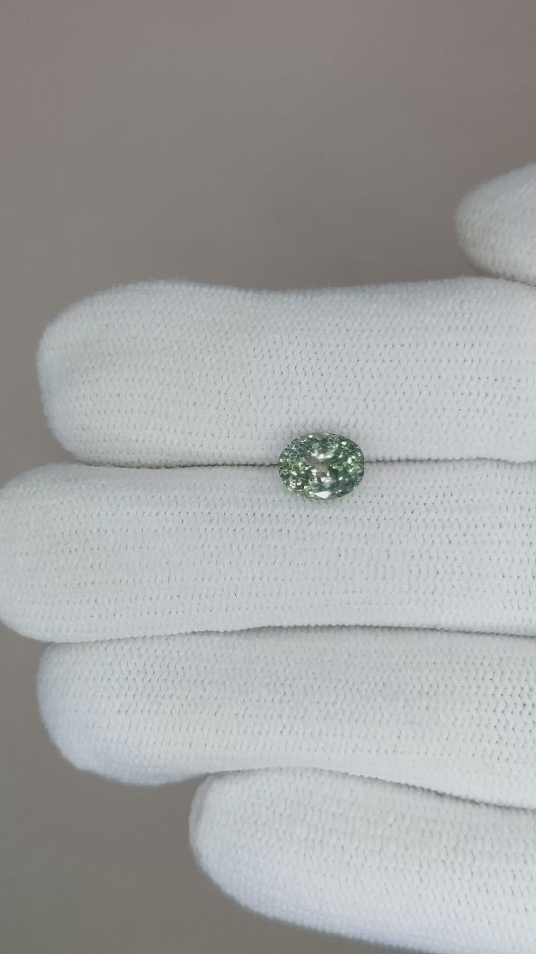 1.35 Ct. Bluish Green Sapphire from Montana Size Video