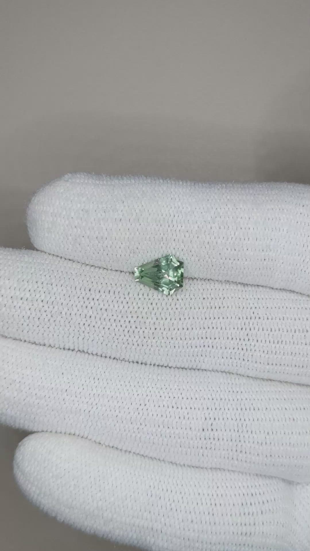 1.52 Ct. Green Sapphire from Montana Size Video