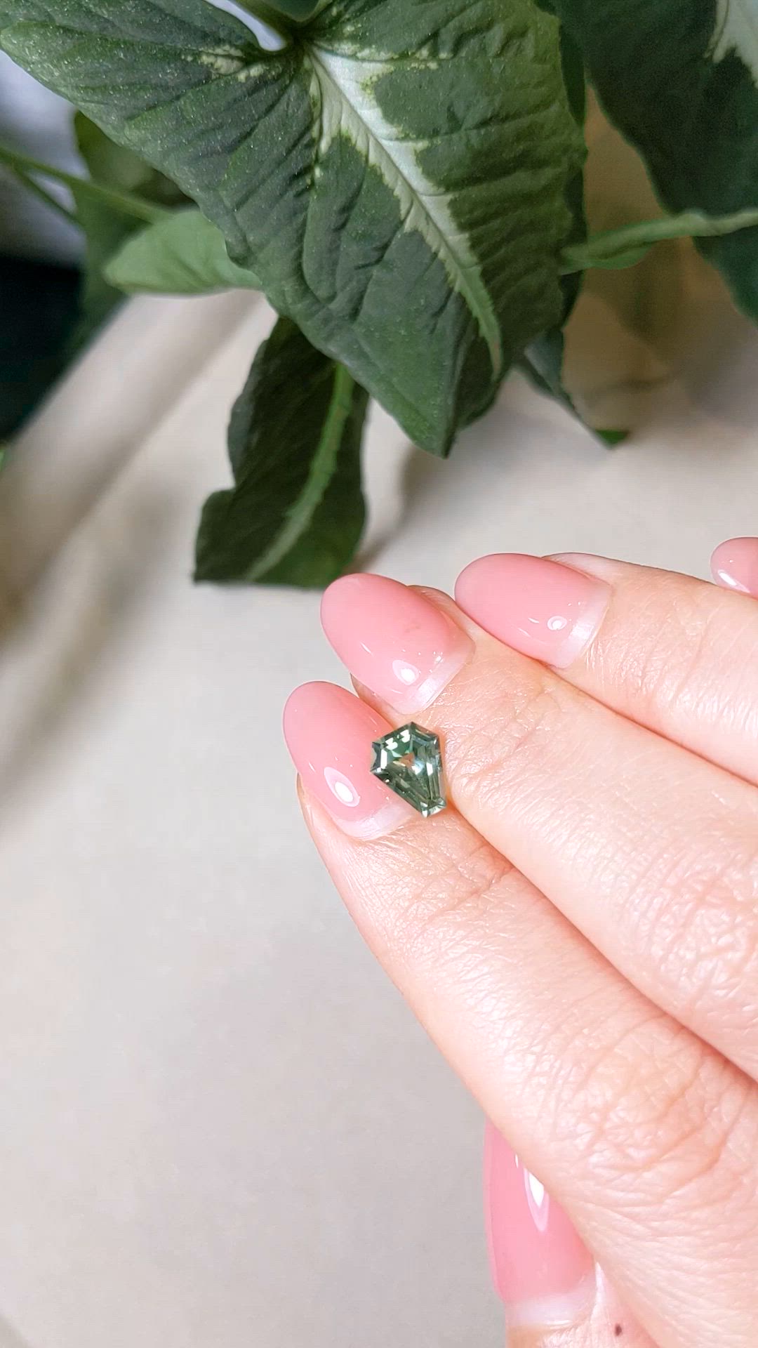 1.52 Ct. Green Sapphire from Montana Size Video