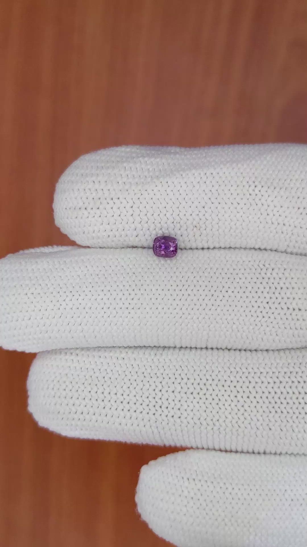 0.44 Ct. Pinkish Purple Sapphire from Ceylon (Sri Lanka) Size Video