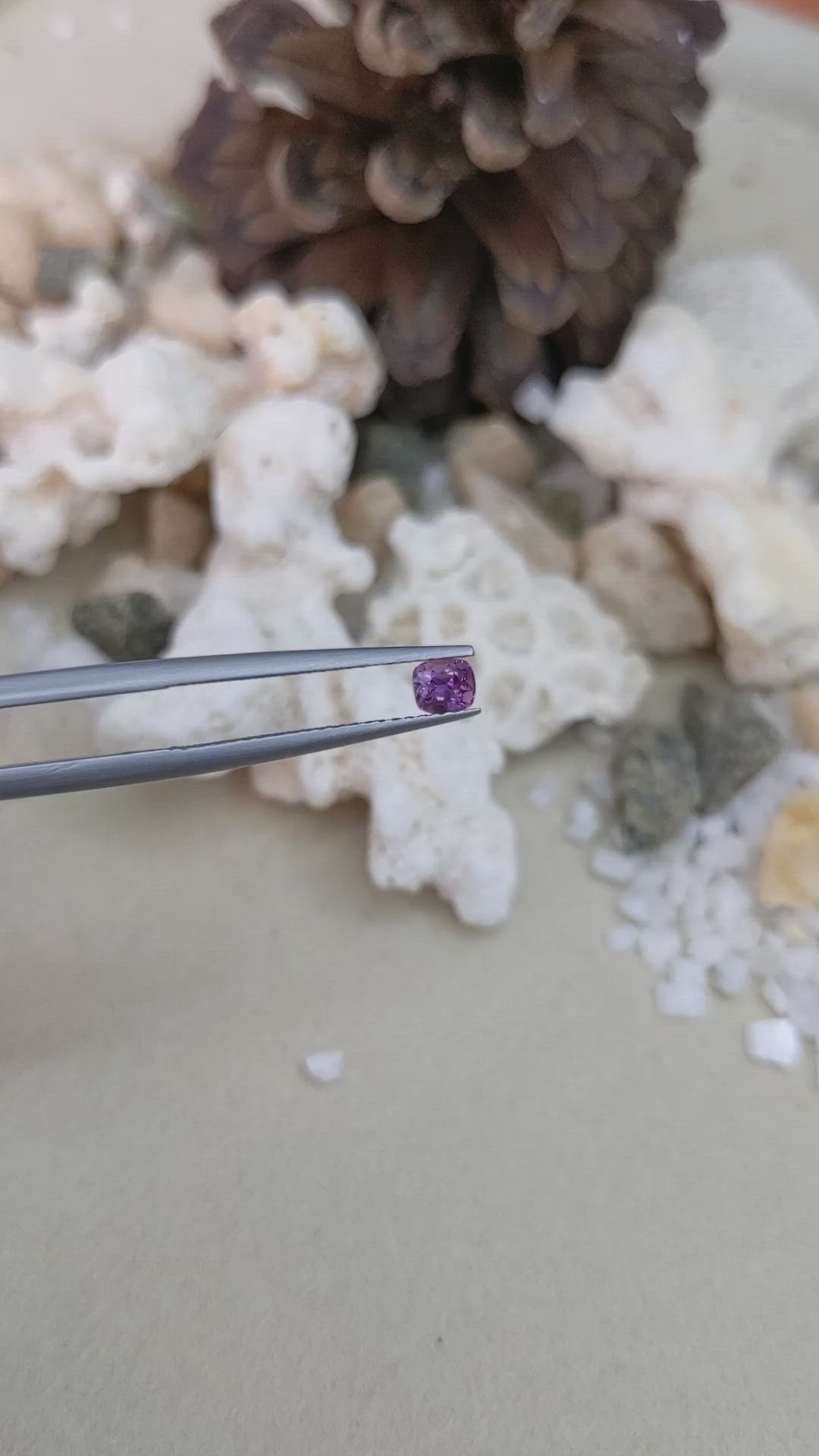 0.44 Ct. Pinkish Purple Sapphire from Ceylon (Sri Lanka) Size Video