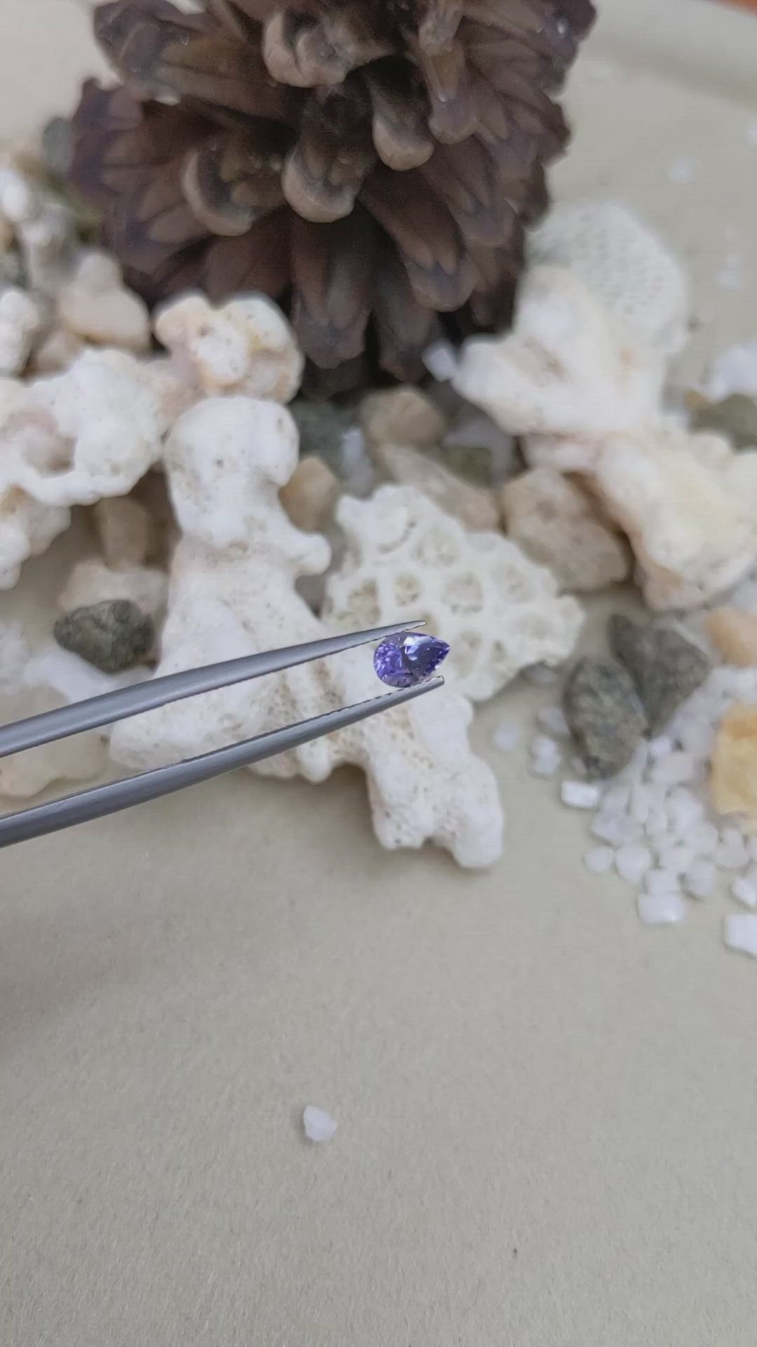 0.58 Ct. Bluish Purple Sapphire from Ceylon (Sri Lanka) Size Video