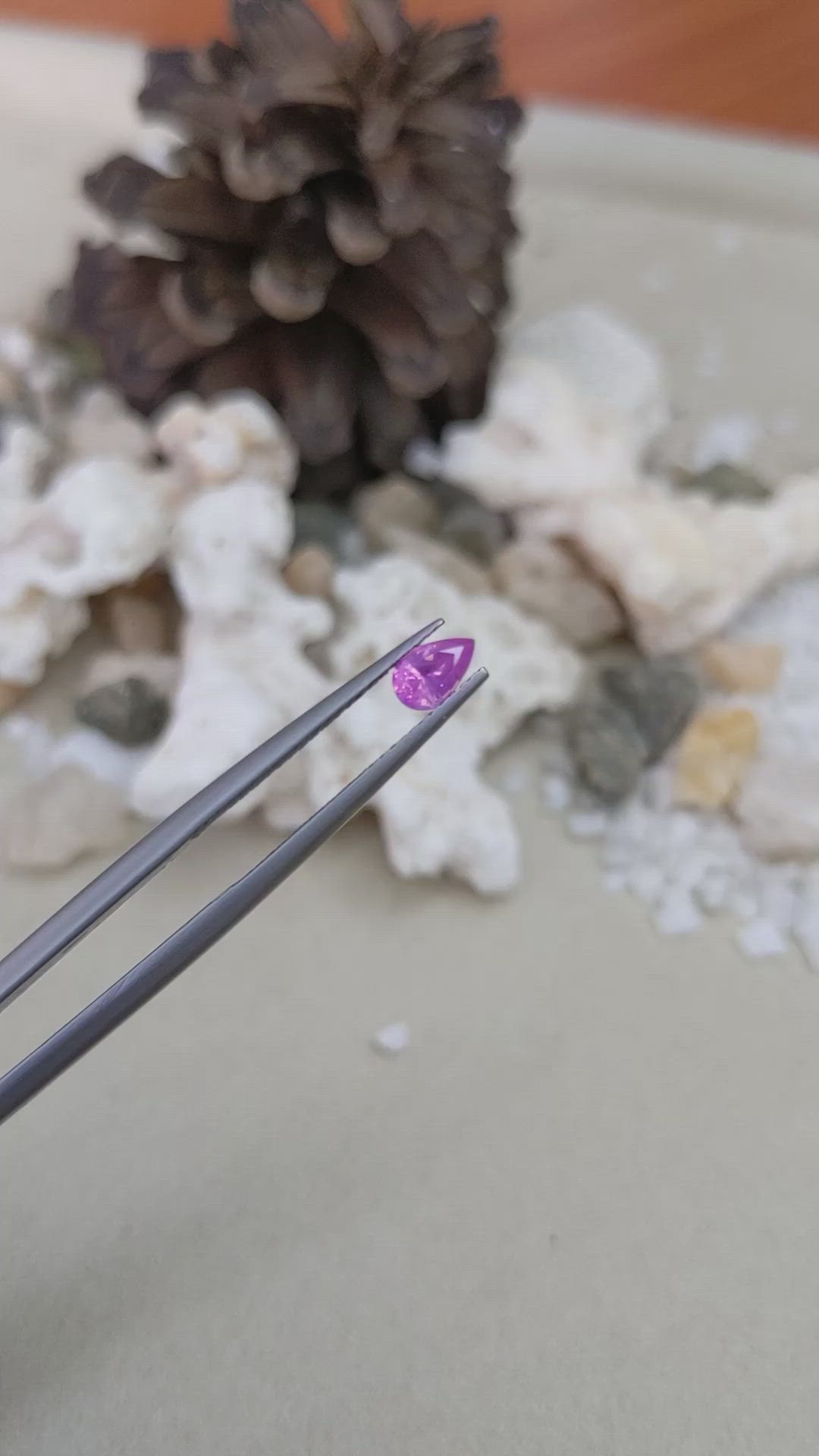 0.37 Ct. Pinkish Purple Sapphire from Ceylon (Sri Lanka) Size Video