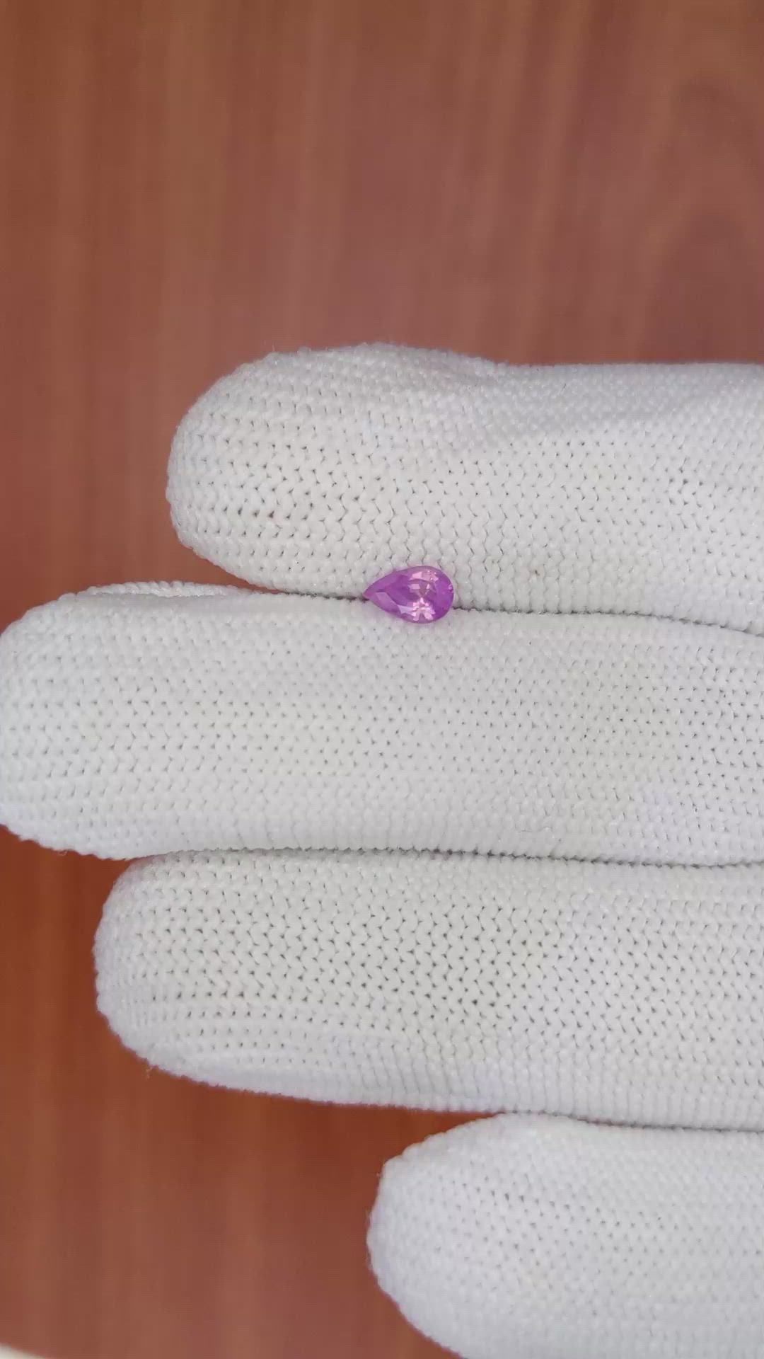 0.37 Ct. Pinkish Purple Sapphire from Ceylon (Sri Lanka) Size Video